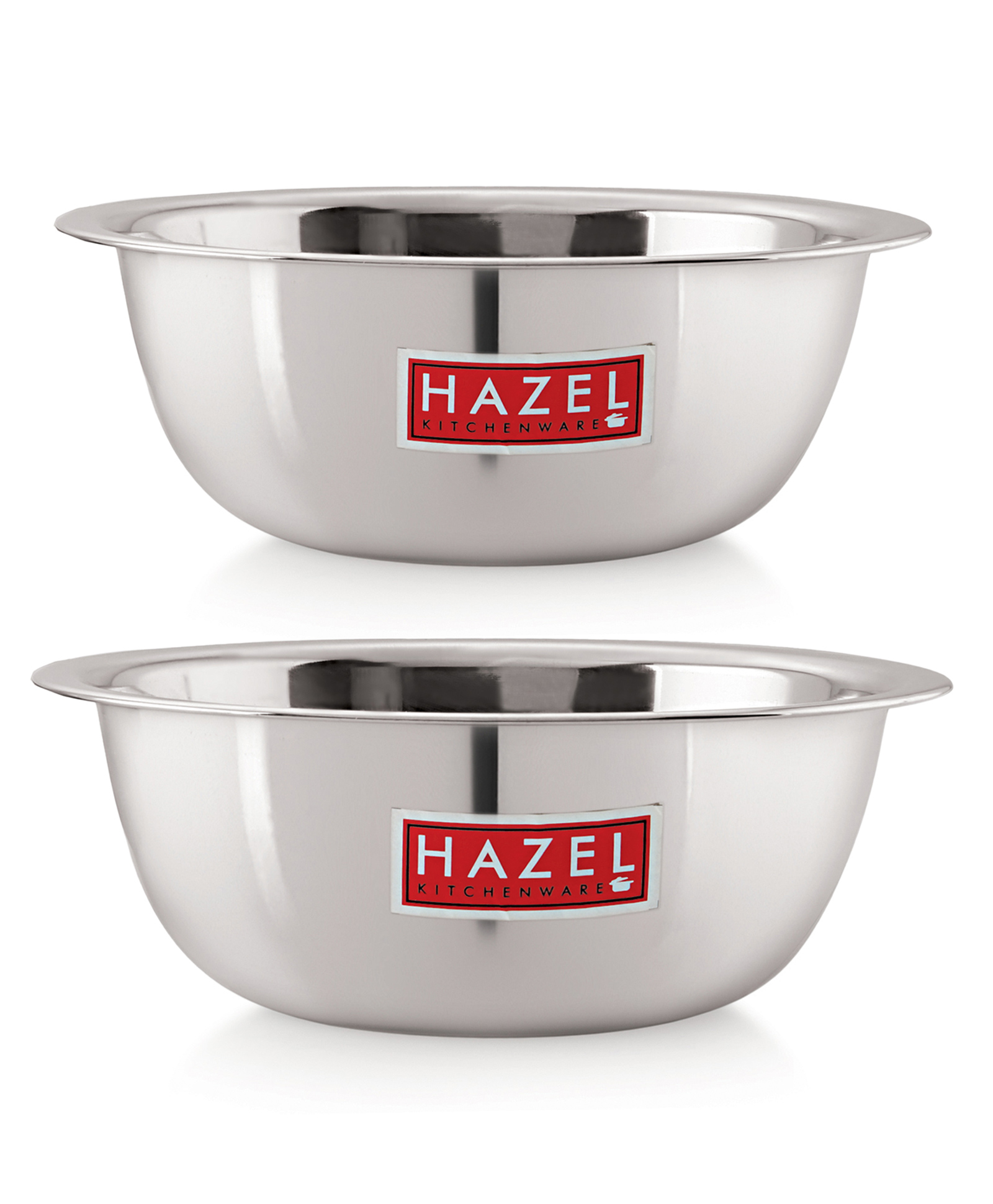 HAZEL Stainless Steel Mixing Bowl for Cake Batter Kitchen & Baking Accessories SPack of 2 - Silver-image-14