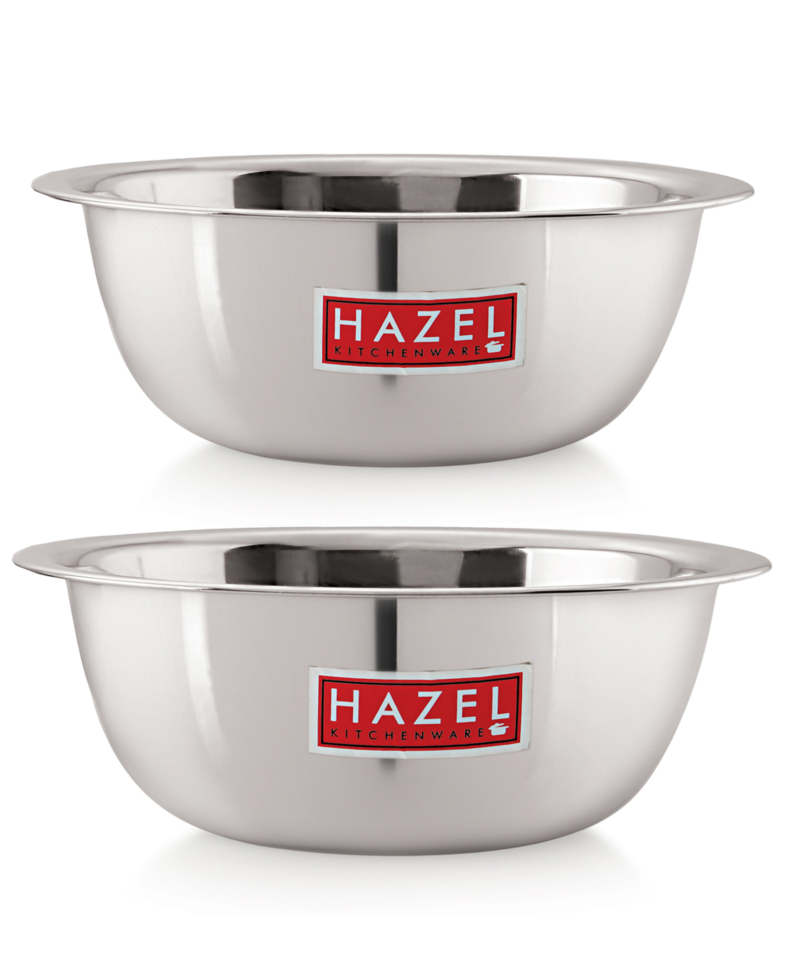 HAZEL Stainless Steel Mixing Bowl for Cake Batter Kitchen & Baking Accessories Pack of 2 - Silver-image-15