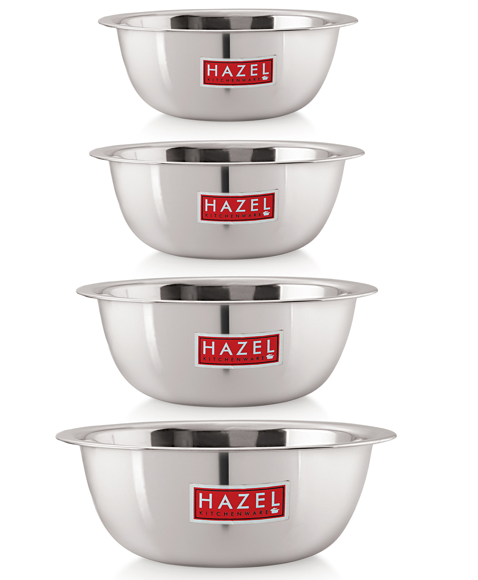 HAZEL Stainless Steel Mixing Bowl for Cake Batter Kitchen & Baking Accessories Silver - Pack of 4-image-28