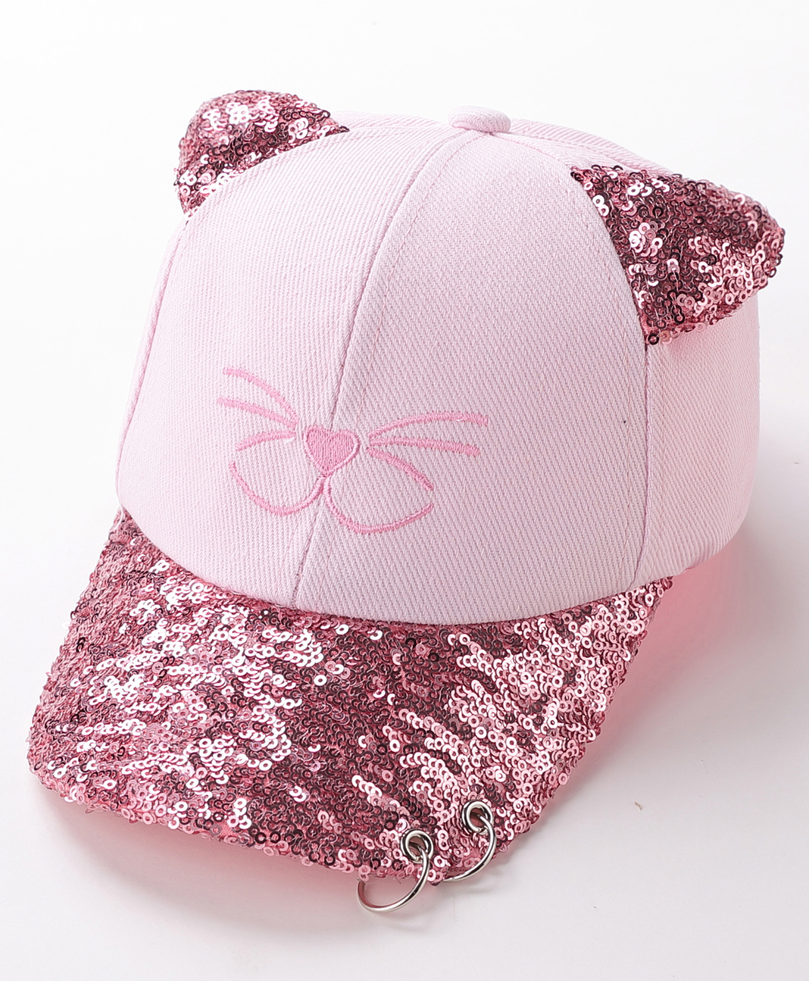 Babyhug Baseball Sequine Design Cap Red - Circumference 51 cm