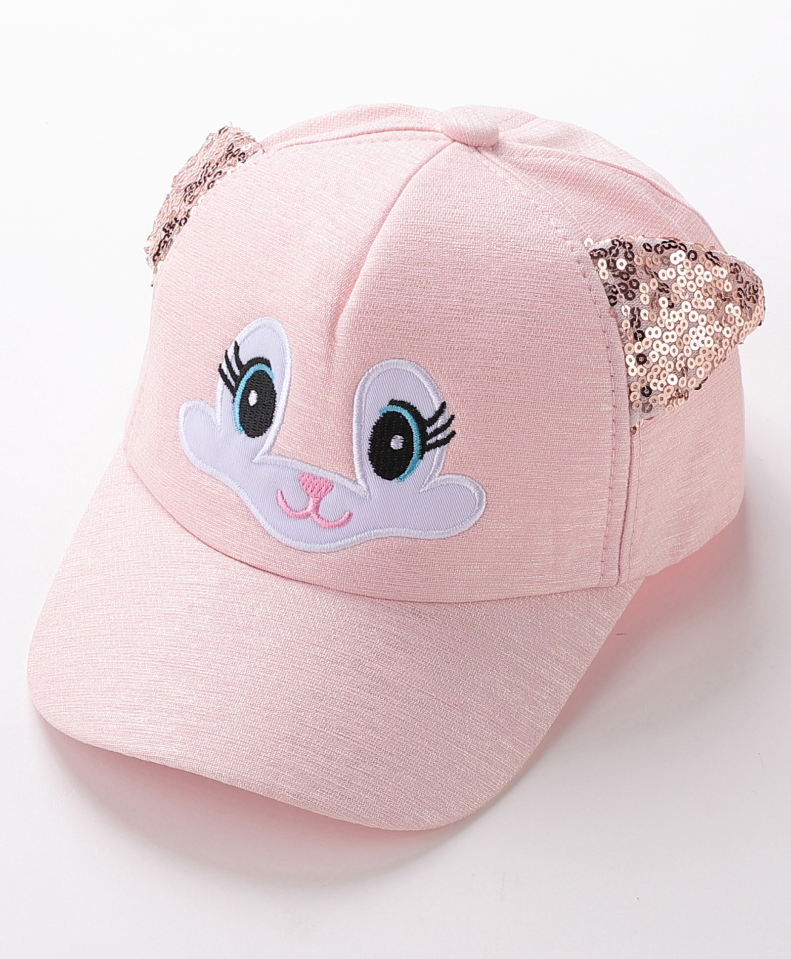 Babyhug Baseball Cap Ear Applique & Kitty Embroidery Pink- Cap Circumference 51 cm-image-23