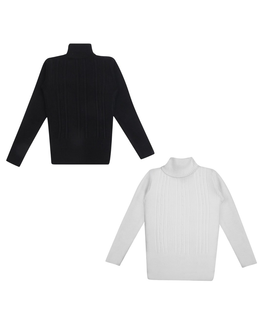 KNITCO Pack Of 2 Full Sleeves Cable Knit Unisex Skivi Sweater - Black & White-picture-24