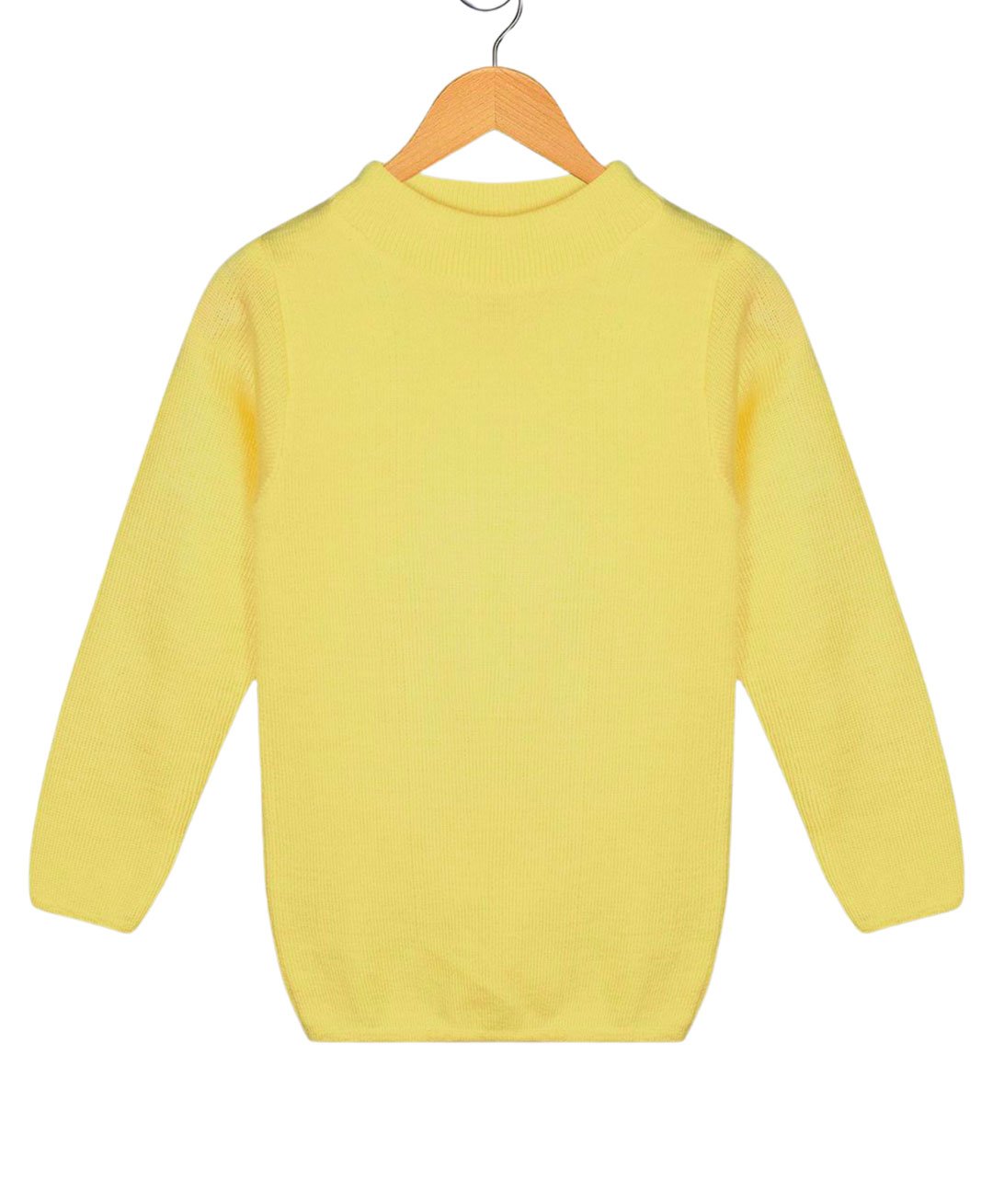 KNITCO Unisex Full Sleeves Solid Pullover Sweater - Yellow-picture-14