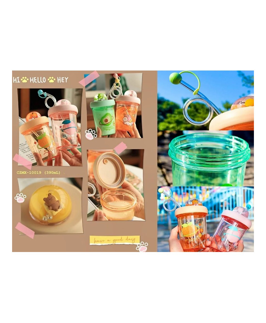 YAMAMA Anti Leak Spill Proof Fruit Design Sipper Bottle 390 ml (Color May Vary)-image-49