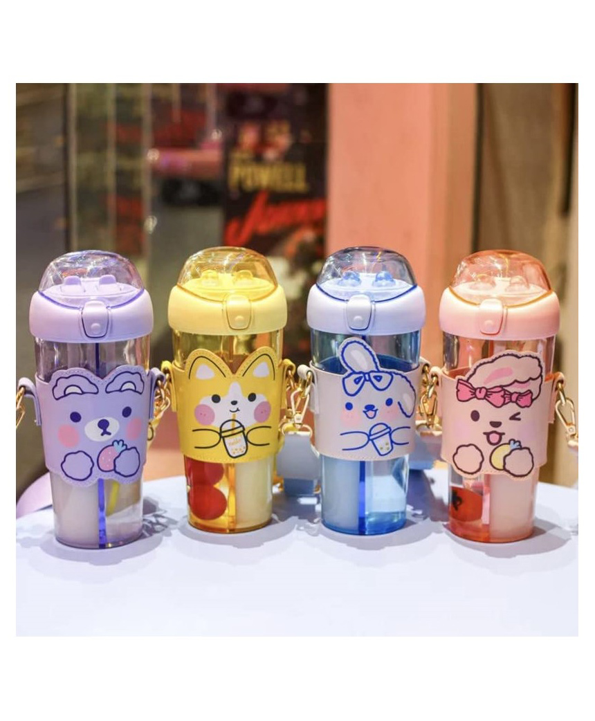 YAMAMA 2 Compartment Sipper Bottle 530 ml (Color May Vary)-image-5