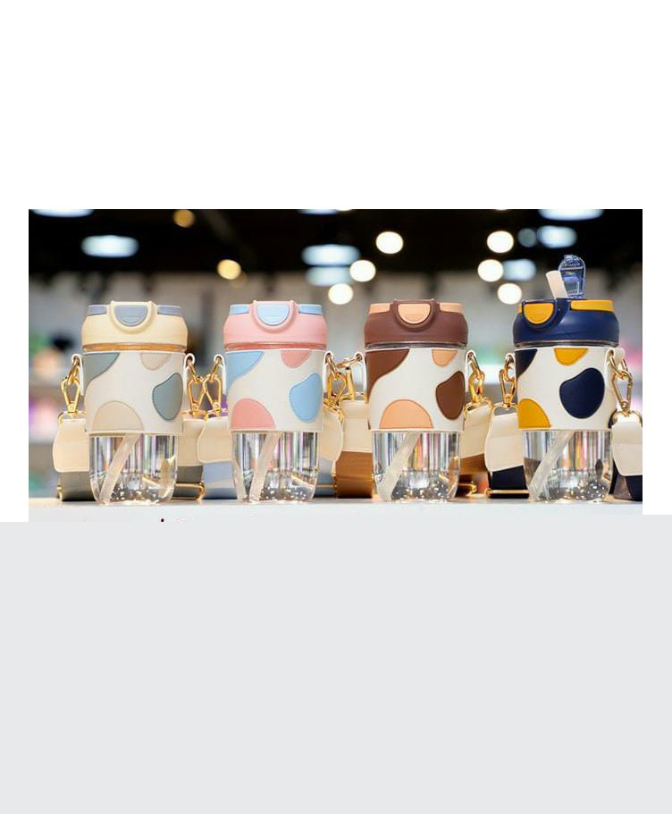 YAMAMA Leather Feel Cover Fashion Cup Sipper Bottle - 500 ml (Color May Vary)-image-13