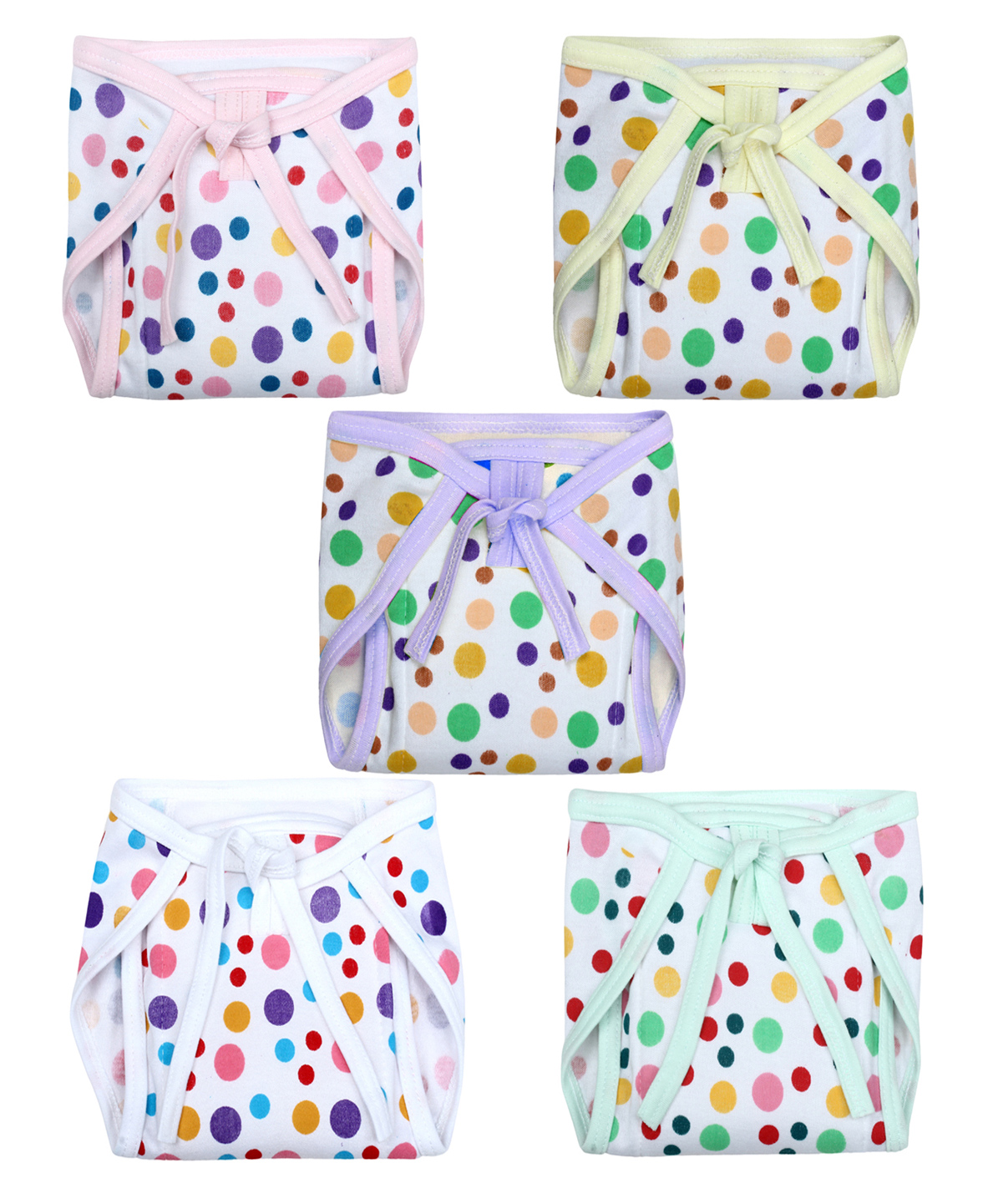 Superminis Reusable Printed Muslin Cotton Nappy Pack of 5  Multicolor-picture-26