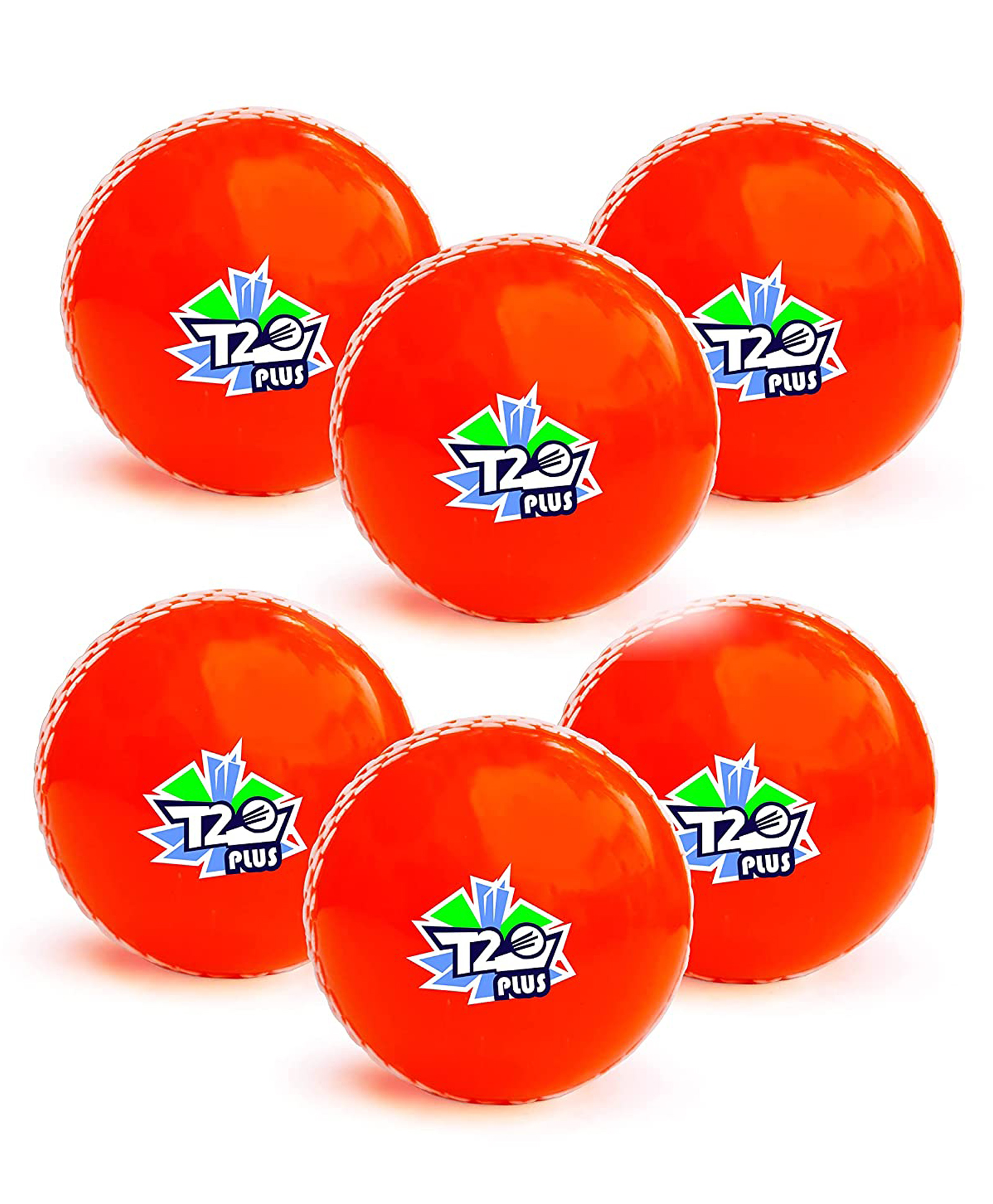 Jaspo Soft T-20 Plus Practice Cricket Bal Pack of 6 - Orange-image-9