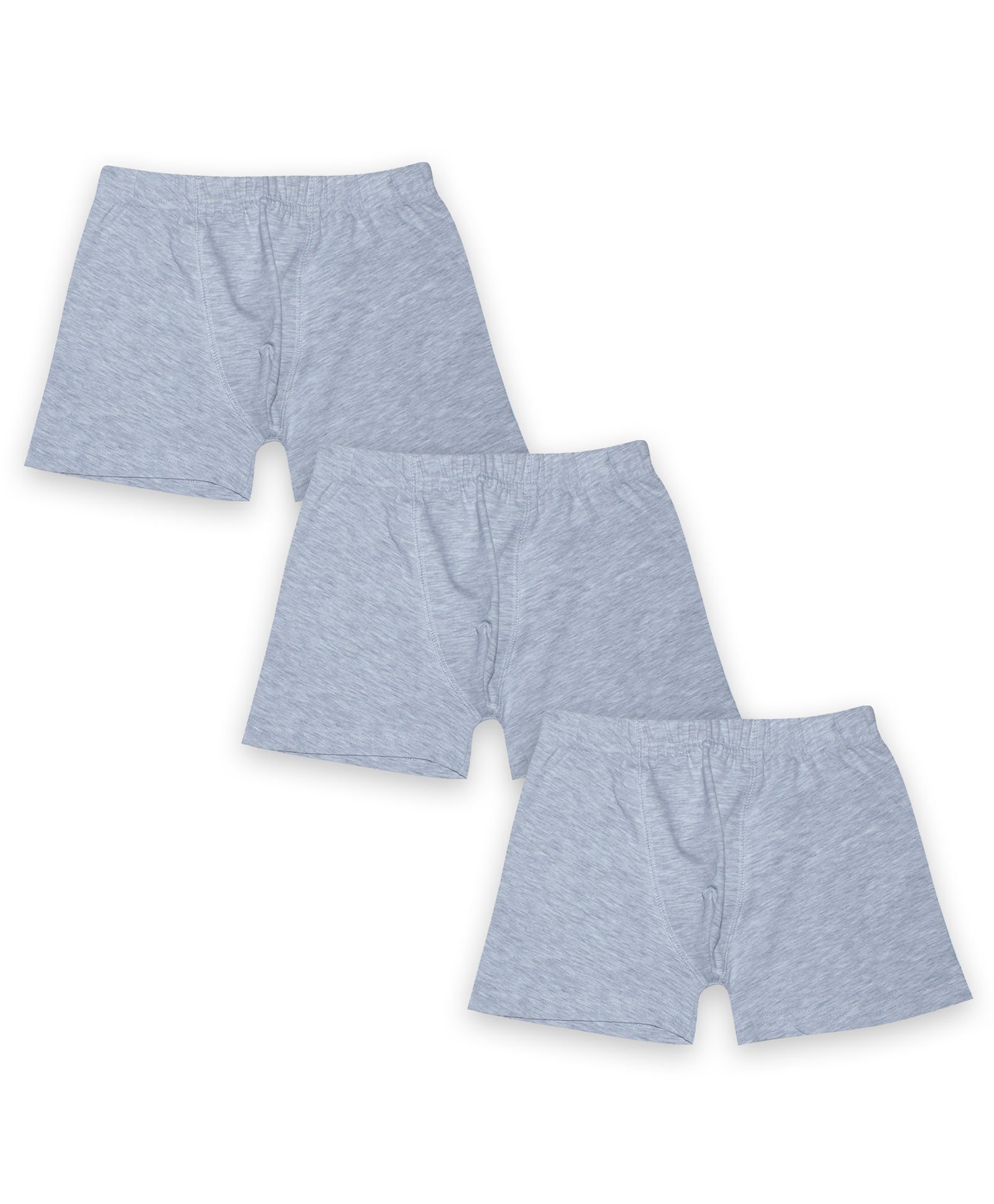 Kiddopanti Pack Of 3 Solid Boxer Shorts - Grey Melange-picture-27