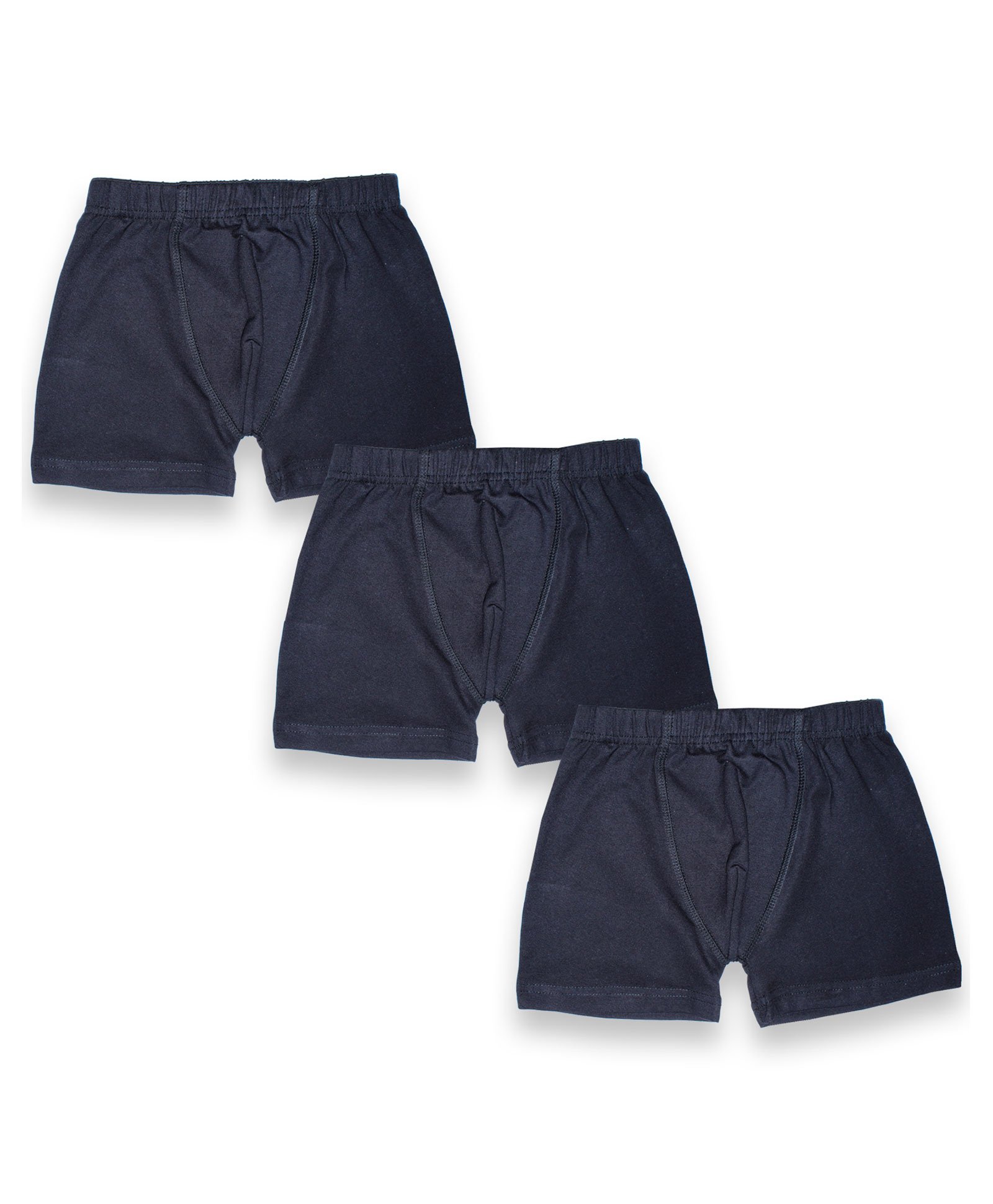 Kiddopanti Pack Of 3 Solid Boxer Shorts - Black-picture-20