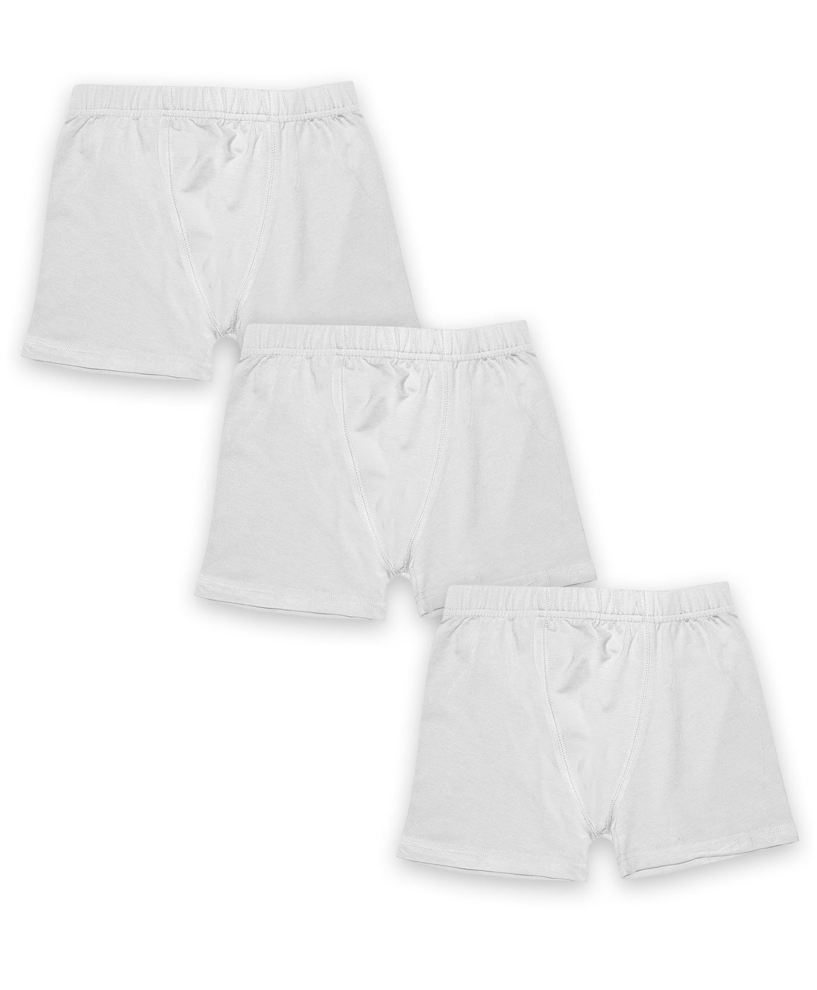 Kiddopanti Pack Of 3 Solid Boxer Shorts - White-picture-28