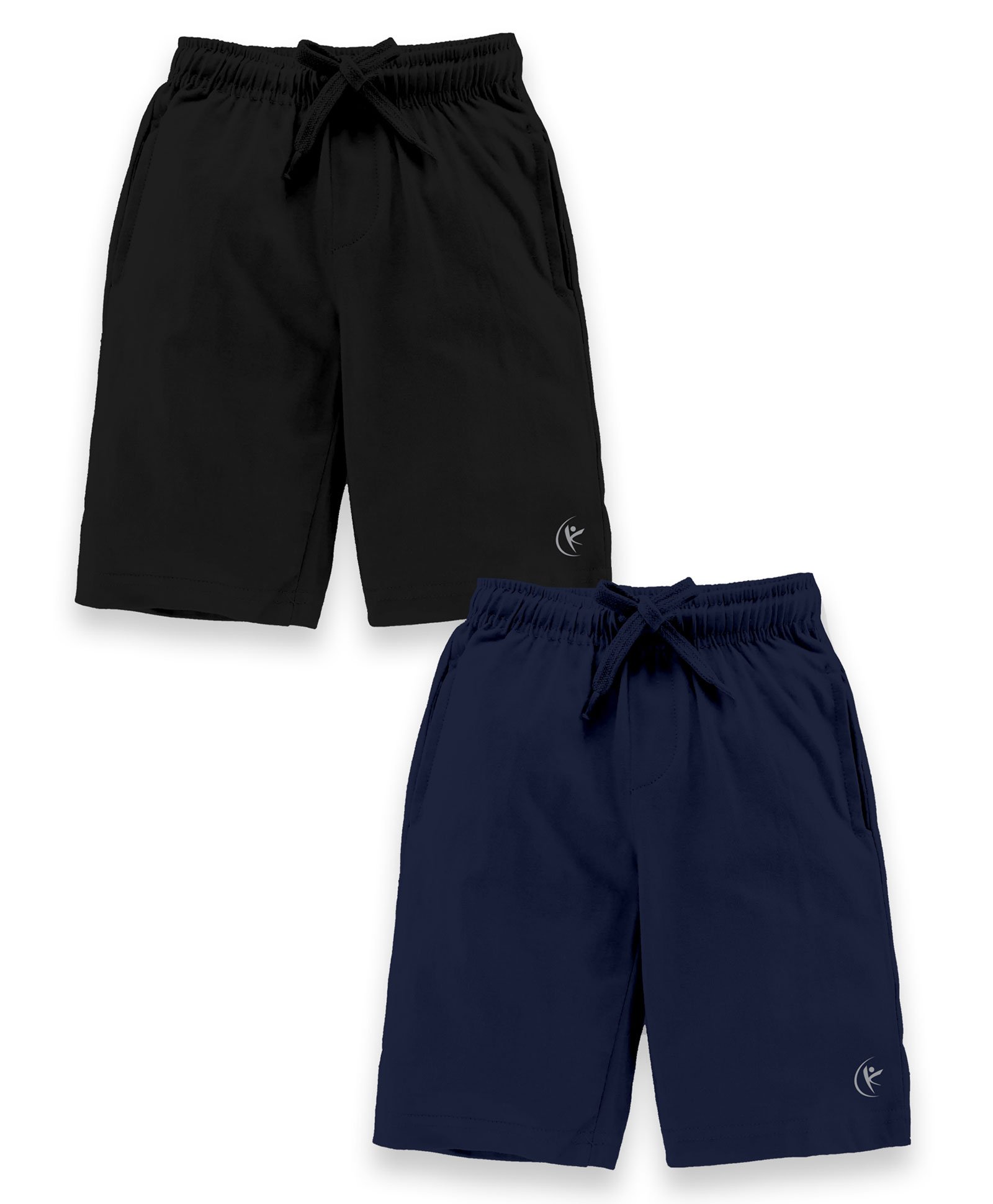 Kiddopanti Pack Of 2 Placement Printed Shorts - Jet Black & Navy Blue-image-37