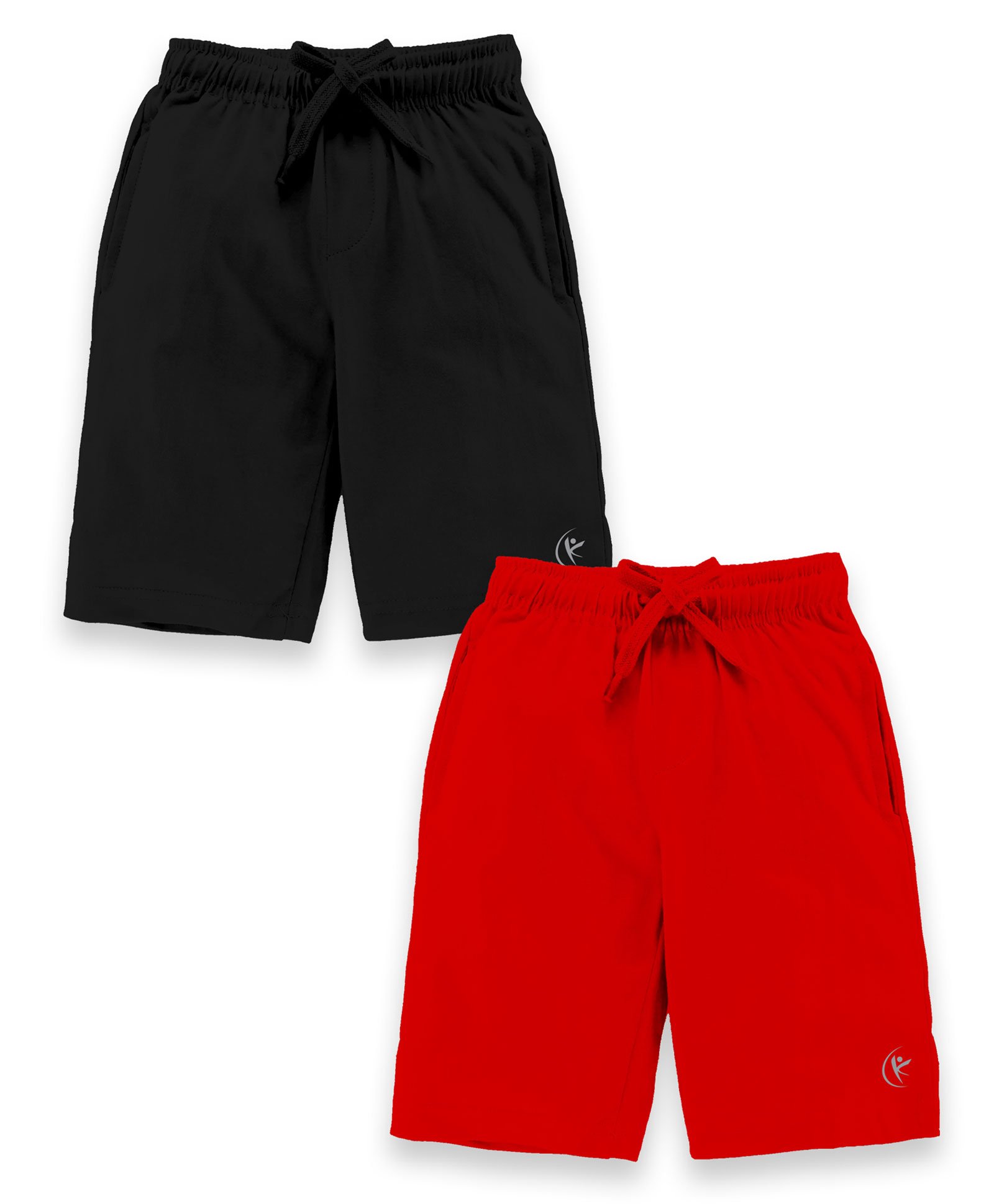 Kiddopanti Pack Of 2 Placement Printed Shorts - Red & Jet Black-image-27
