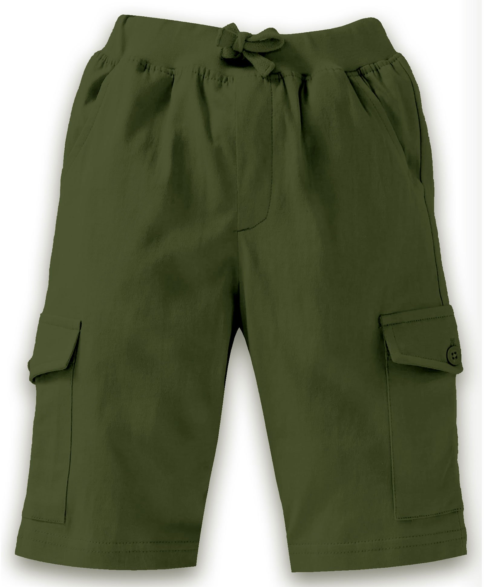 Kiddopanti Solid Cargo Shorts - Green-image-28