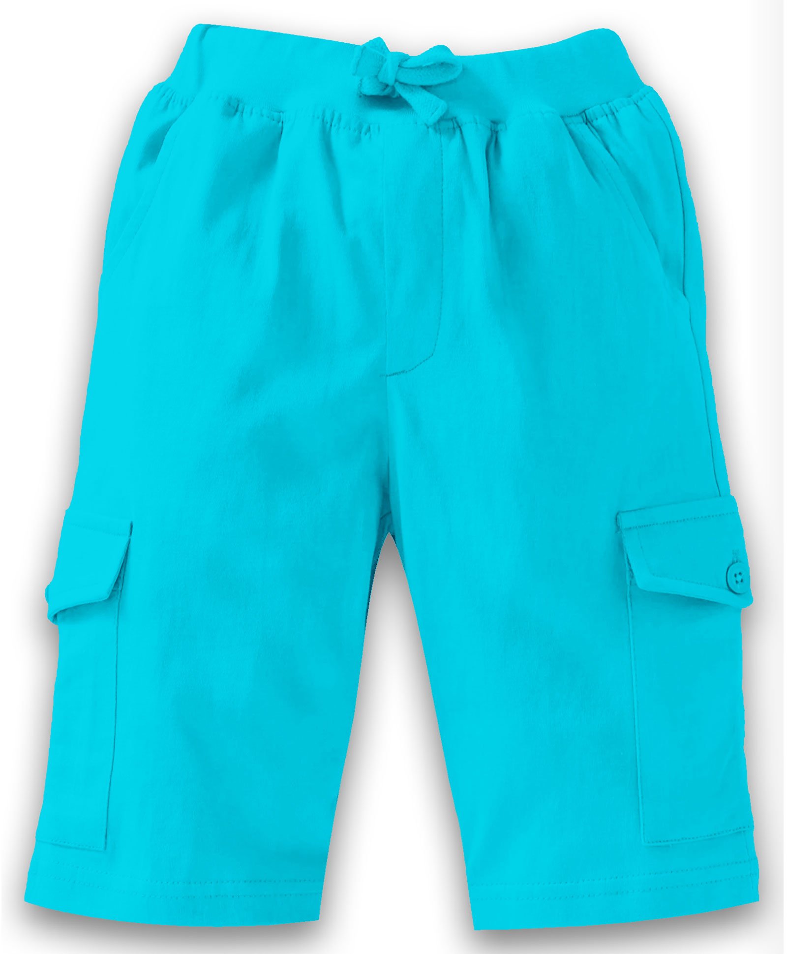 Kiddopanti Solid Cargo Shorts - Aqua Blue-picture-19