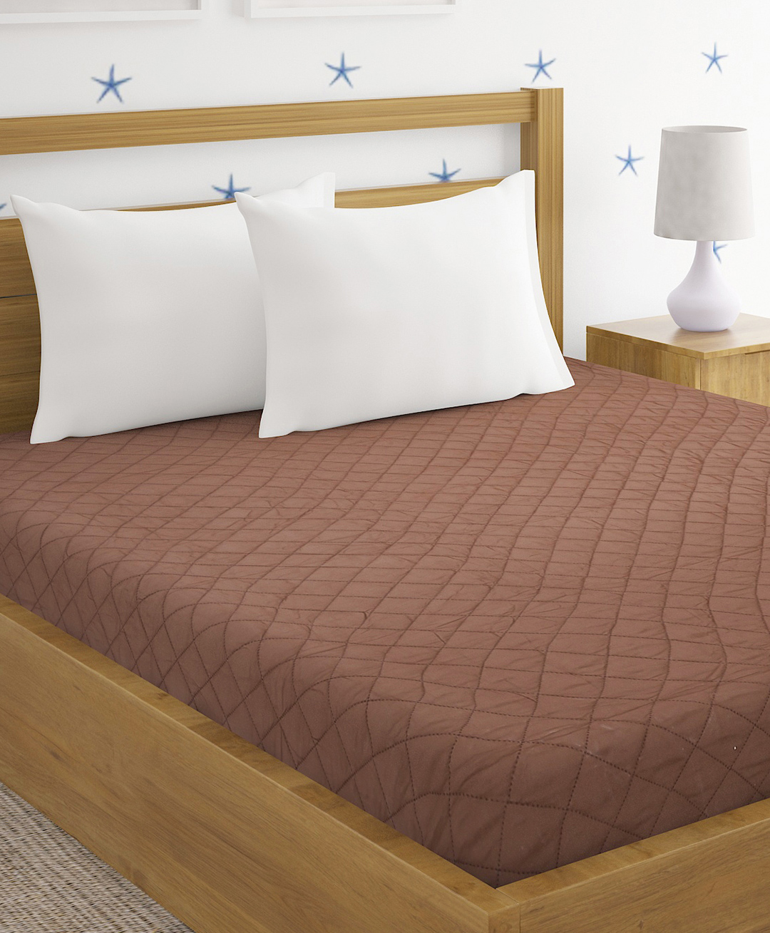 Hosta Homes Quilted Cotton King Size Mattress Protector - Brown-image-37
