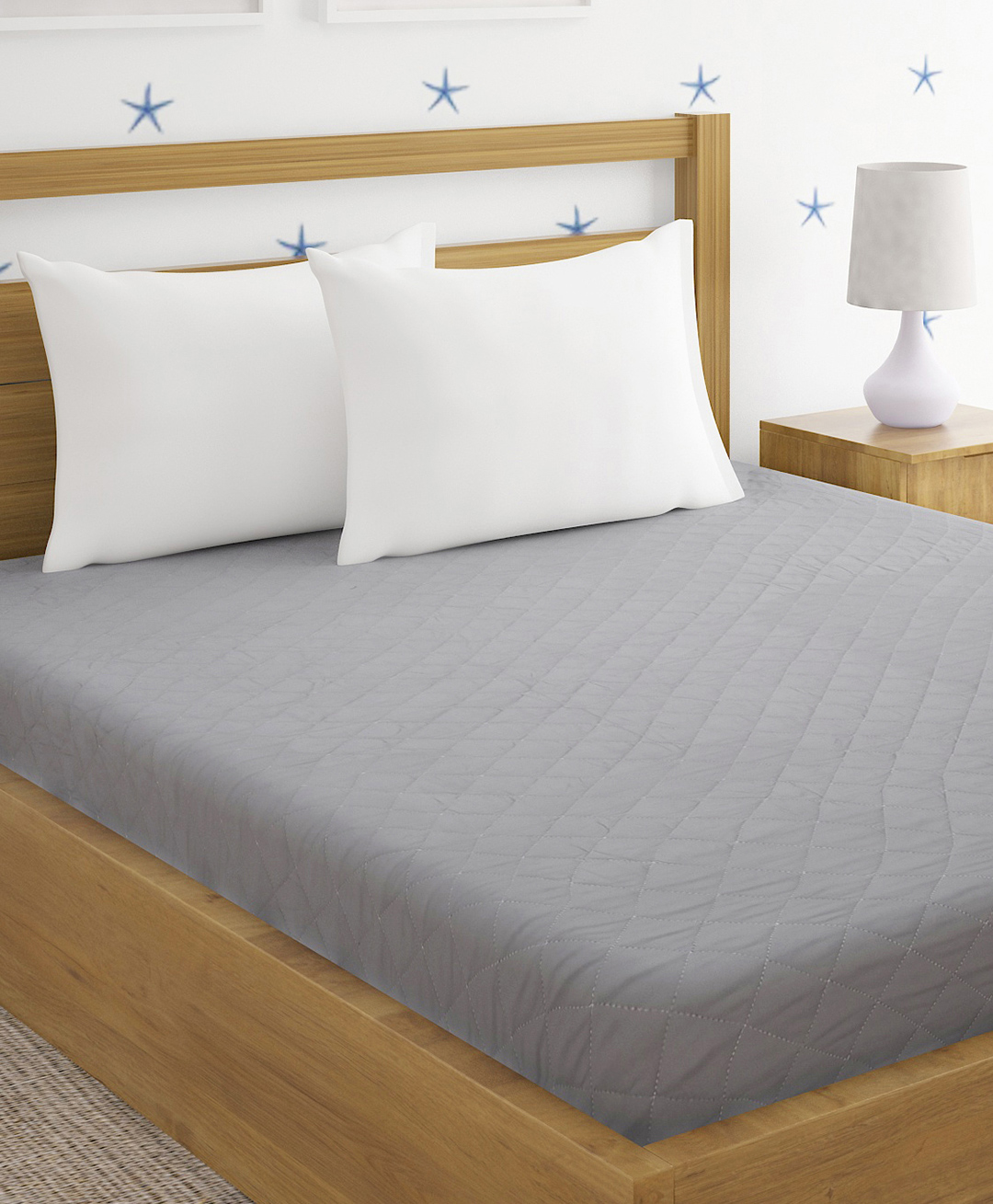 Hosta Homes Quilted Cotton King Size Mattress Protector - Grey-picture-14