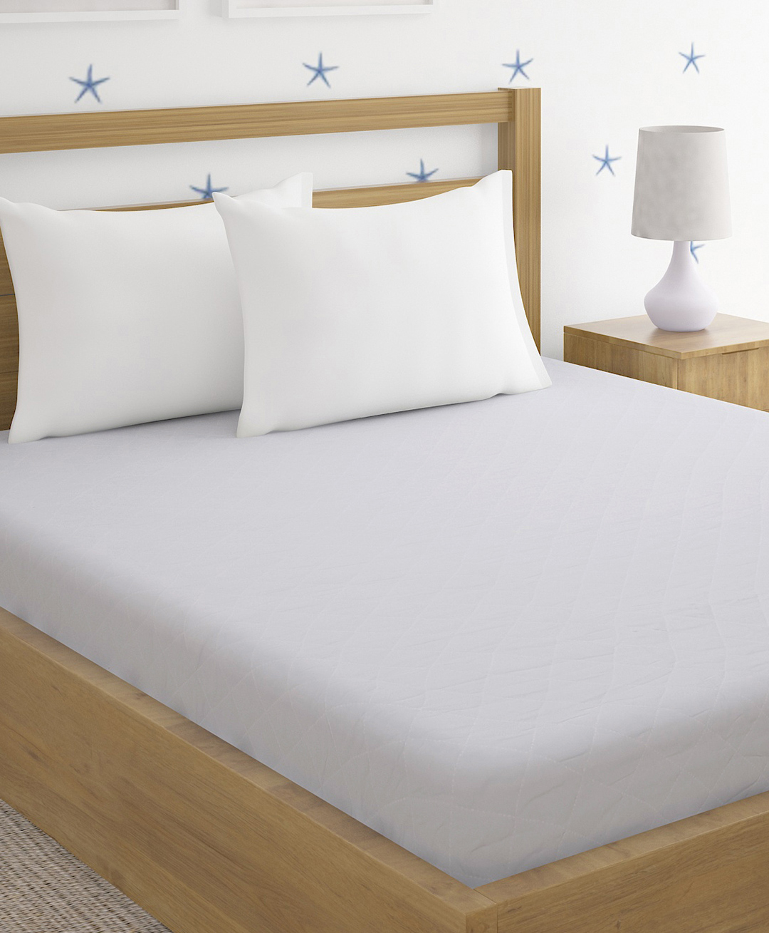 Hosta Homes Quilted Cotton King Size Mattress Protector - White-image-3