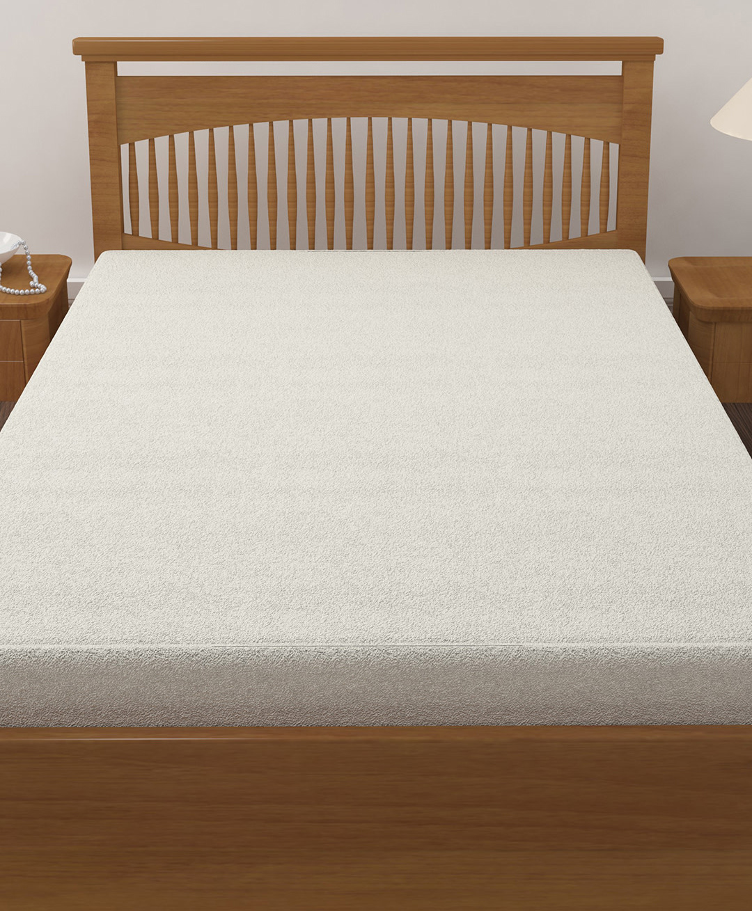 Hosta Homes Pure Cotton Double Bed King Size Dust Proof Terry Mattress Protector - White-picture-27