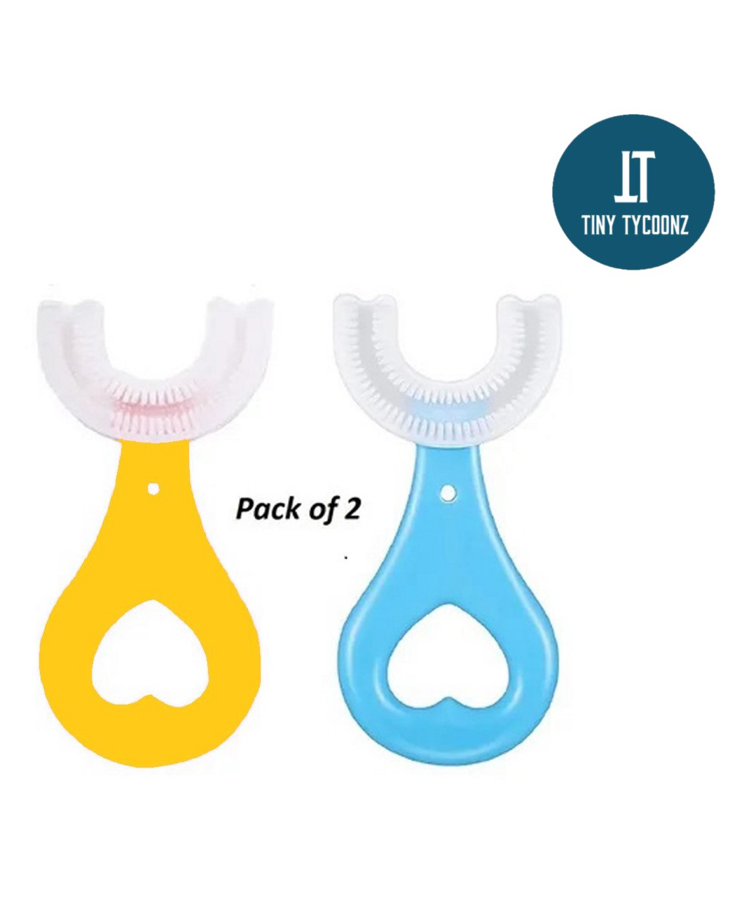 Tiny Tycoonz Soft Sillicone U Shaped Toothbrush Pack of 2 - Multicolor-picture-8