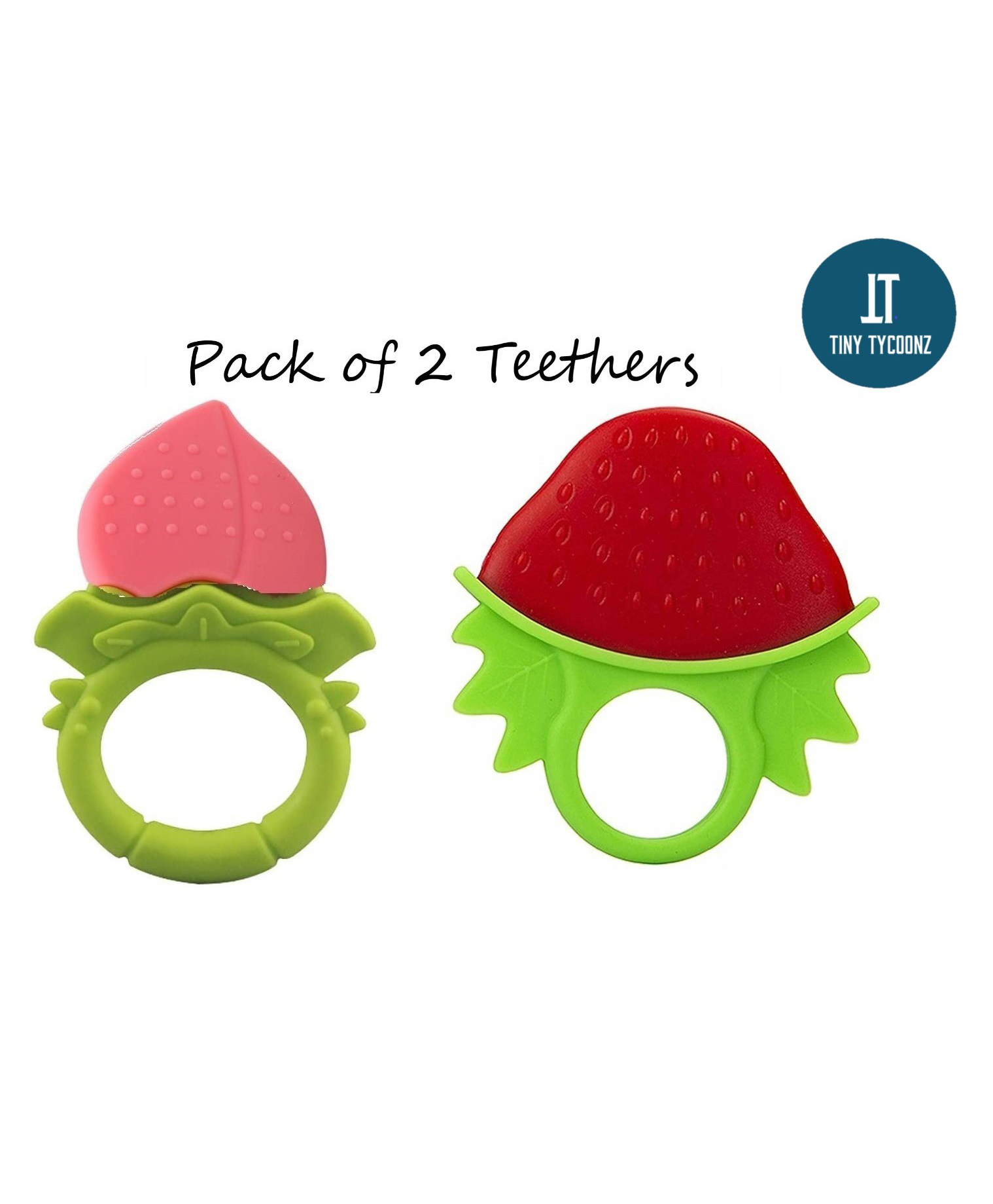 Tiny Tycoonz Fruit Shape Silicone Teether Pack of 2 - Multicolor-picture-15