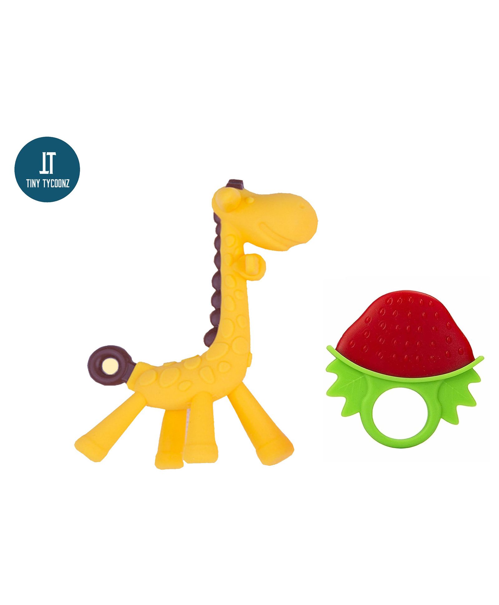 Tiny Tycoonz Fruit Shape and Giraffe Shaped Silicone Teether Pack of 2 - Multicolor-picture-14
