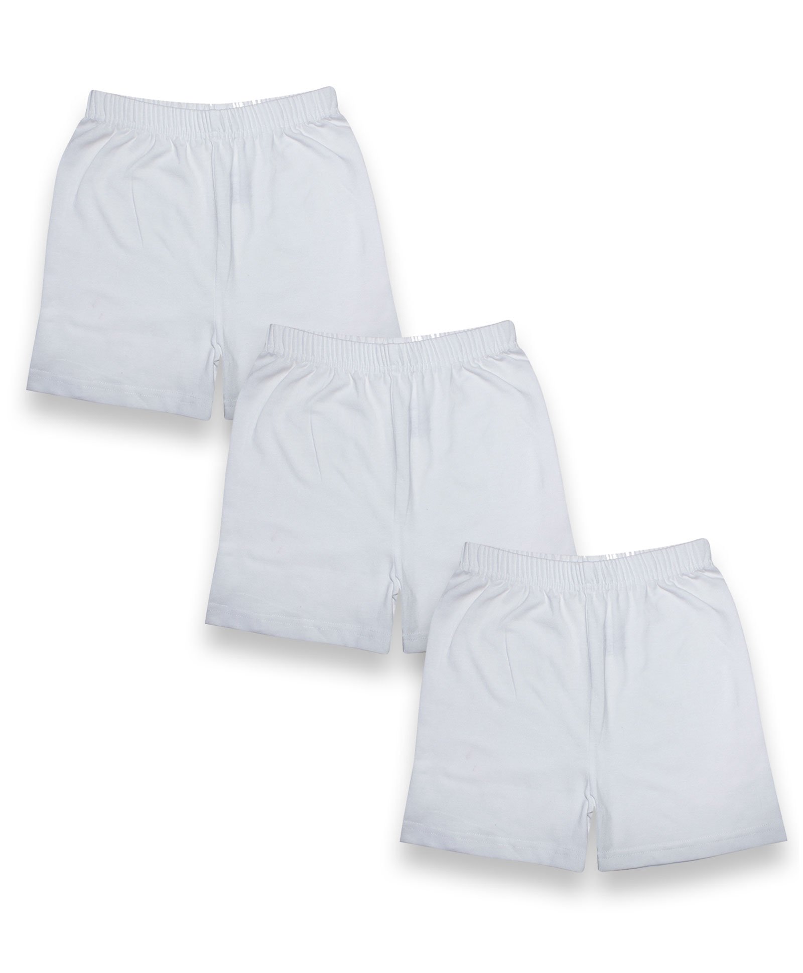 Kiddopanti Pack of 3 Solid Cycling Shorts - White-picture-18