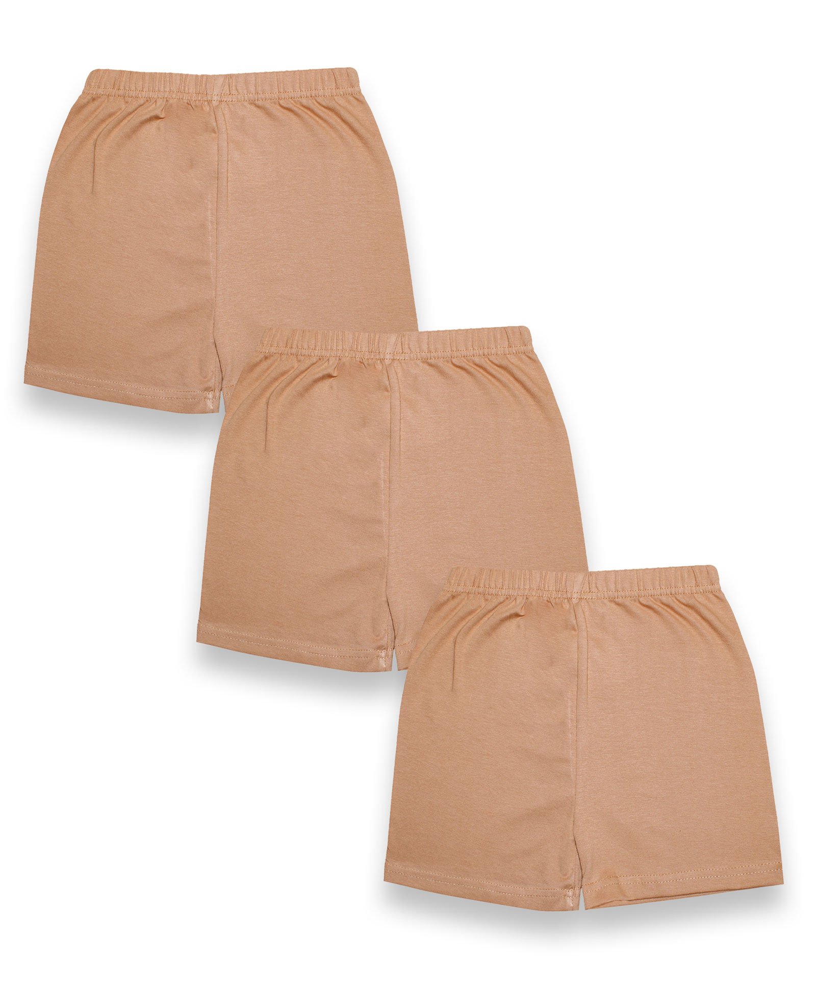 Kiddopanti Pack of 3 Solid Cycling Shorts - Skin-picture-39