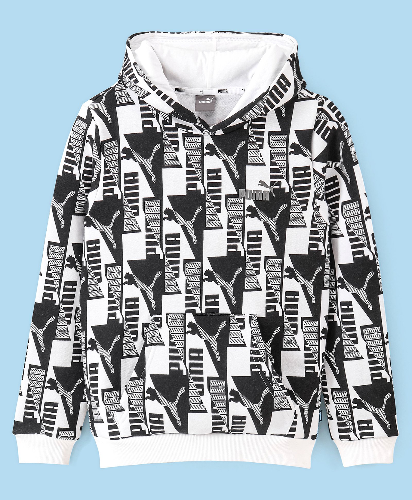 Puma Cotton Full Sleeves Power AOP Hoodie FL - Black-picture-26