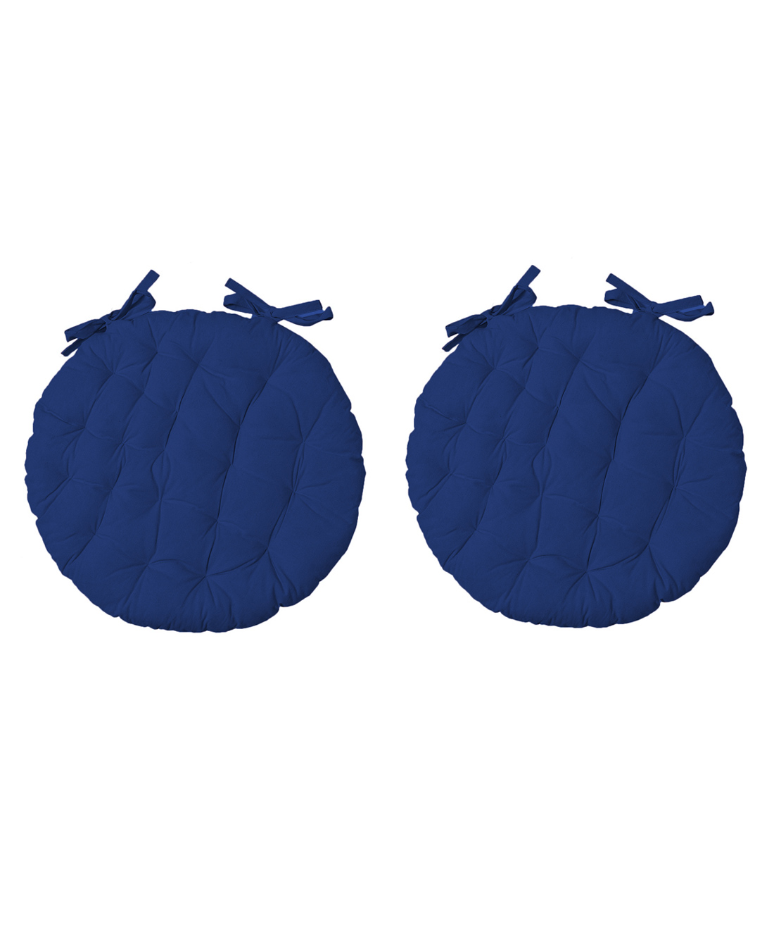 Angel Mommy Ultra Soft Round Twill Dining Chair Sofa Floor Seat & Back Cushions with Ties Set Of 2 - Dark Blue-image-40