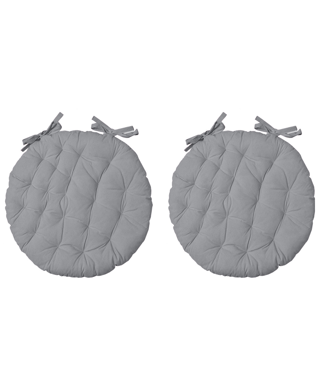 Angel Mommy Ultra Soft Round Twill Dining Chair Sofa Floor Seat & Back Cushions with Ties Set Of 2 - Grey-image-16