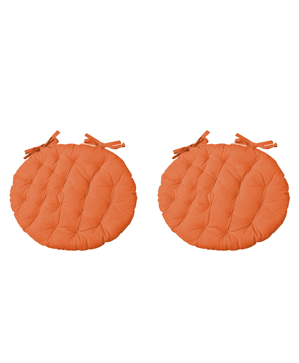 Angel Mommy Ultra Soft Round Twill Dining Chair Sofa Floor Seat & Back Cushions with Ties Set Of 2 - Orange-image-39