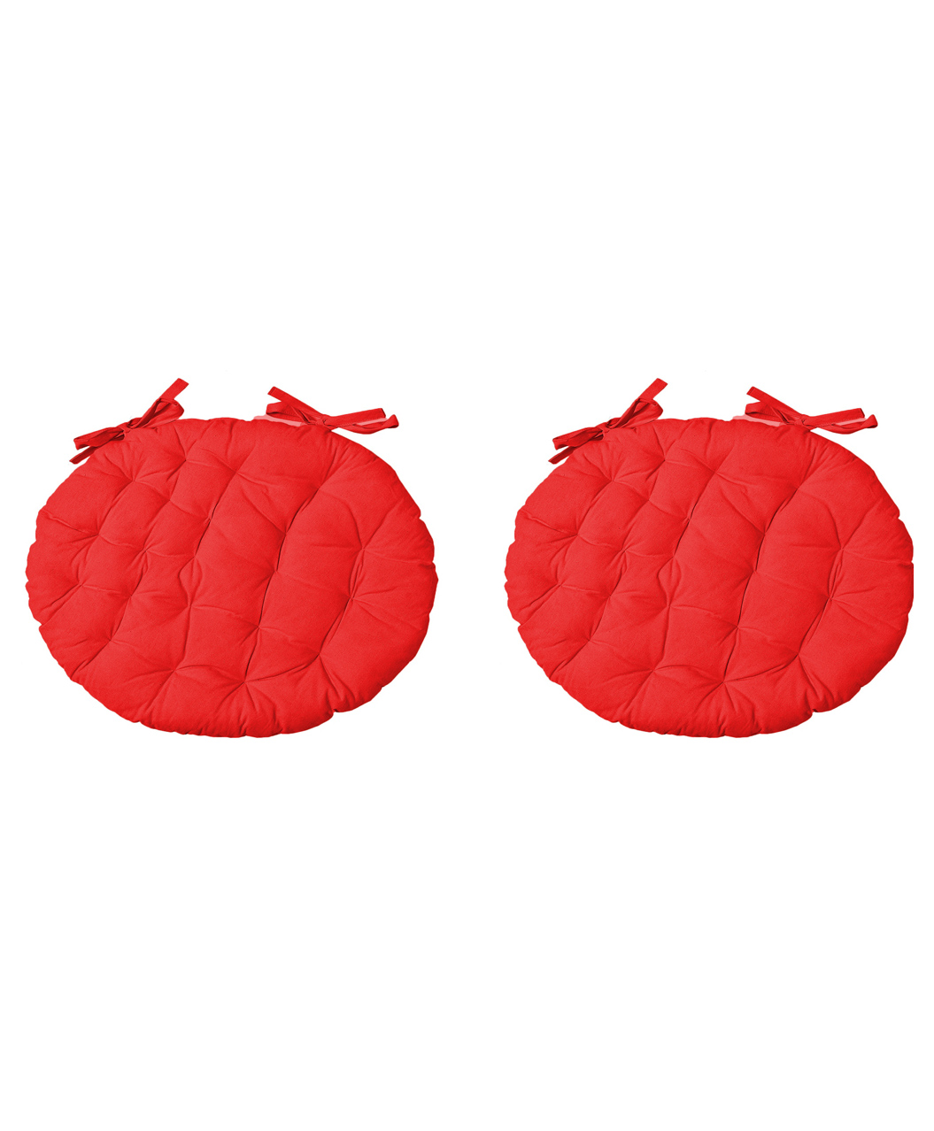 Angel Mommy Ultra Soft Round Twill Dining Chair Sofa Floor Seat & Back Cushions with Ties Set Of 2 - Red-image-13