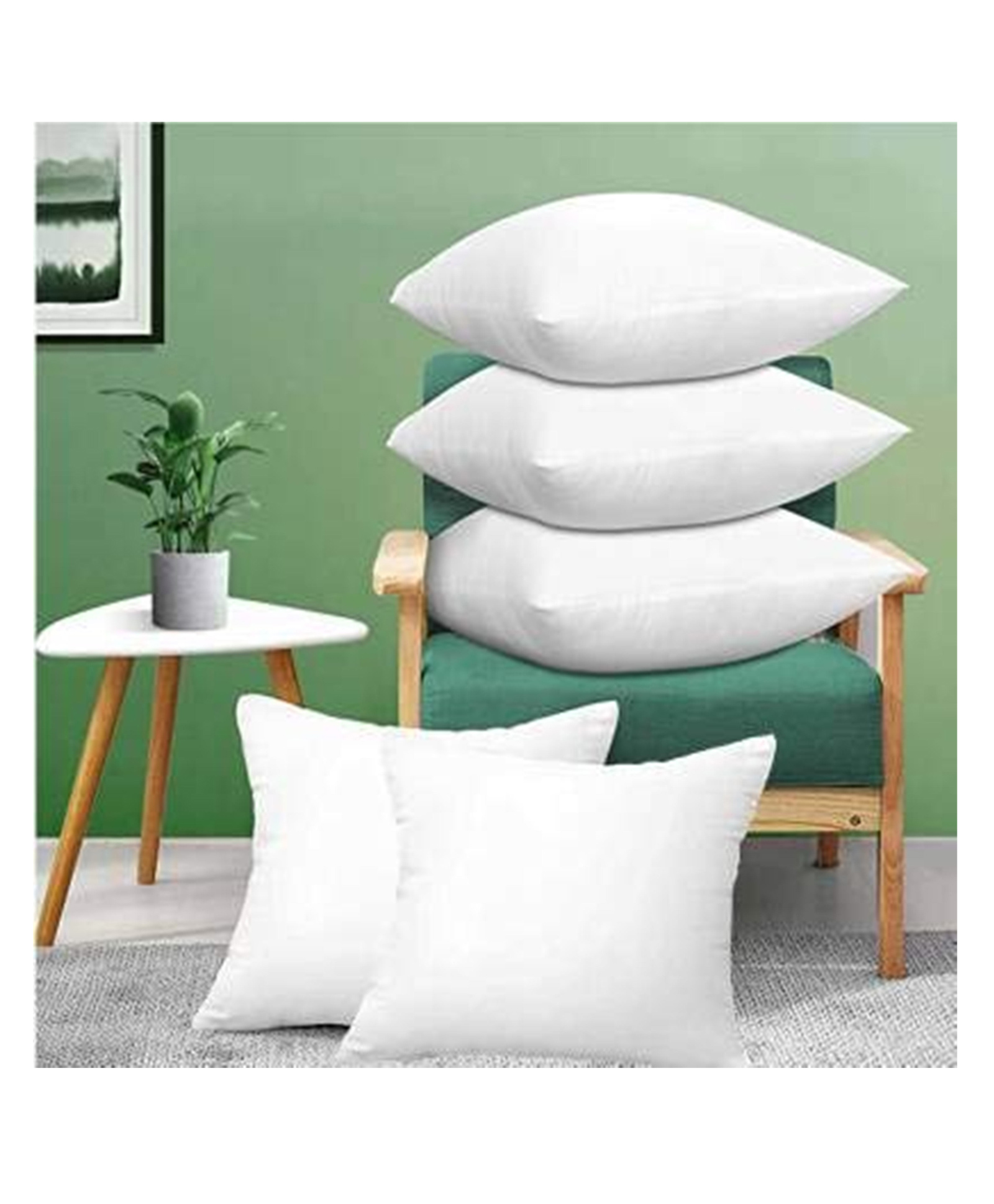 Angel Mommy Superb Bouncing & Jumping Microfiber Cushions Filler Set Of 5 Standard Size - White-picture-26