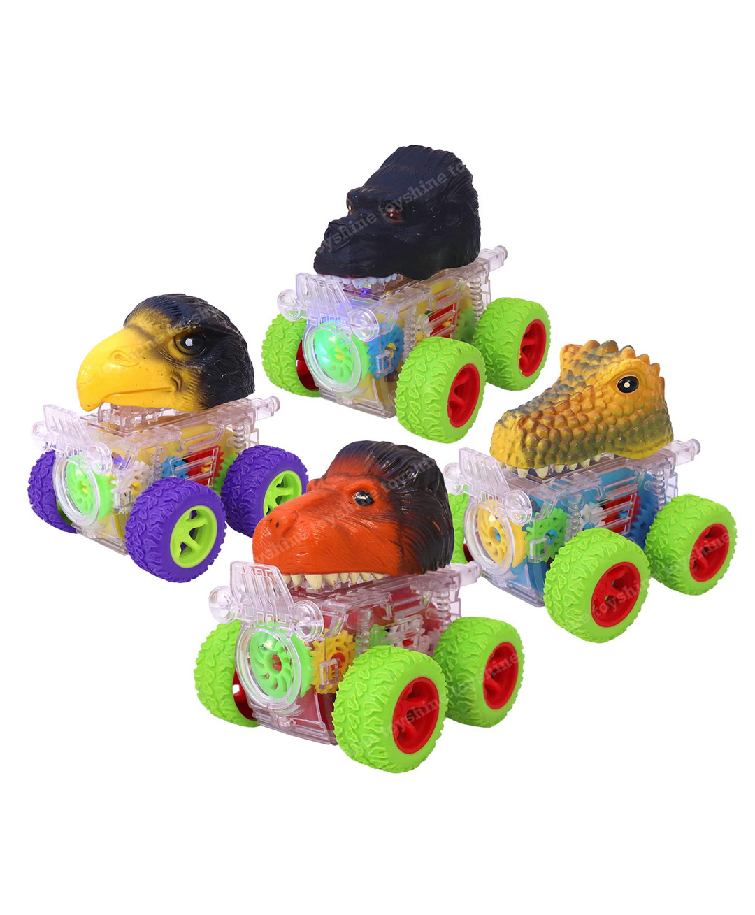 Toyshine Funny Animal Friction Powered Toy Cars Pack of 4 - Multicolour-image-34