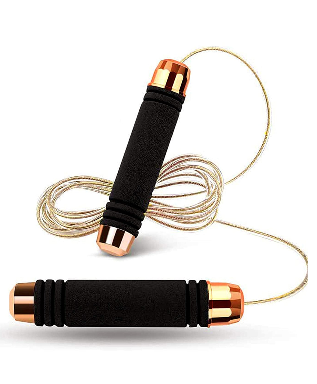 Toyshine Black Gold Bearing Weight Jump Rope Skipping Rope - Black-picture-16