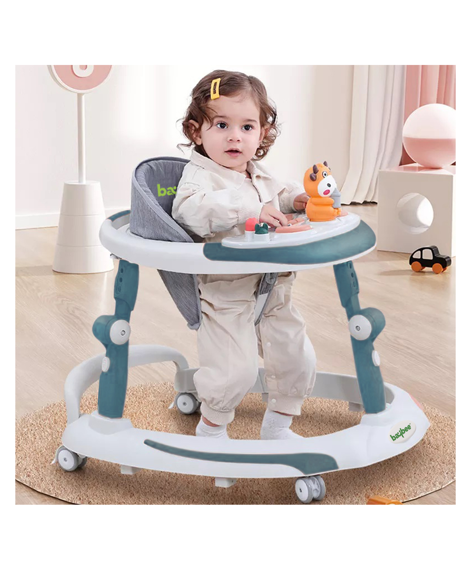 Baybee 2-in-1 Baby Walker Cum Rocker - Blue-image-6