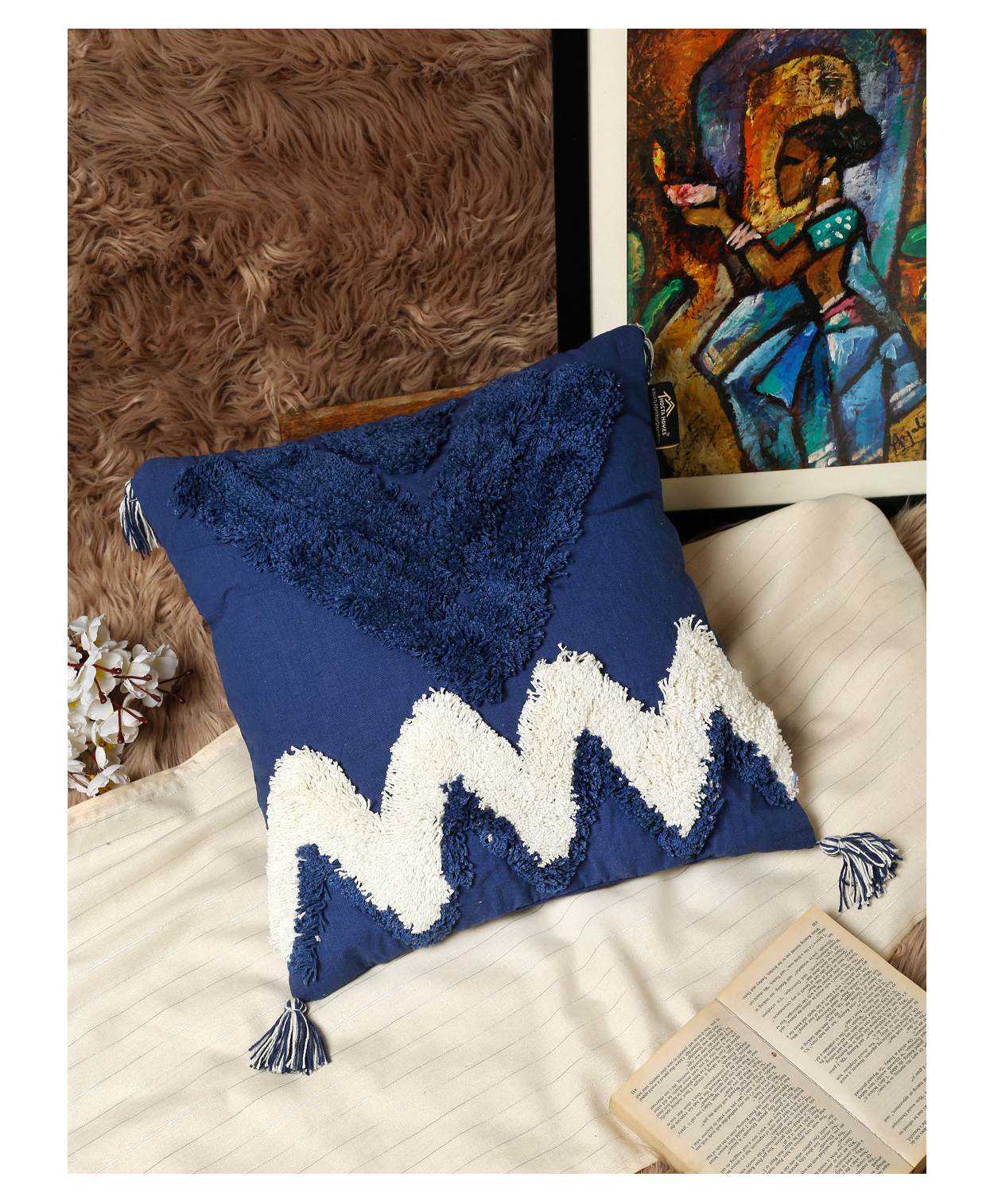 Hosta Homes Pure Cotton Hand Tufted Tessel Cushion Covers - Tessel-picture-39