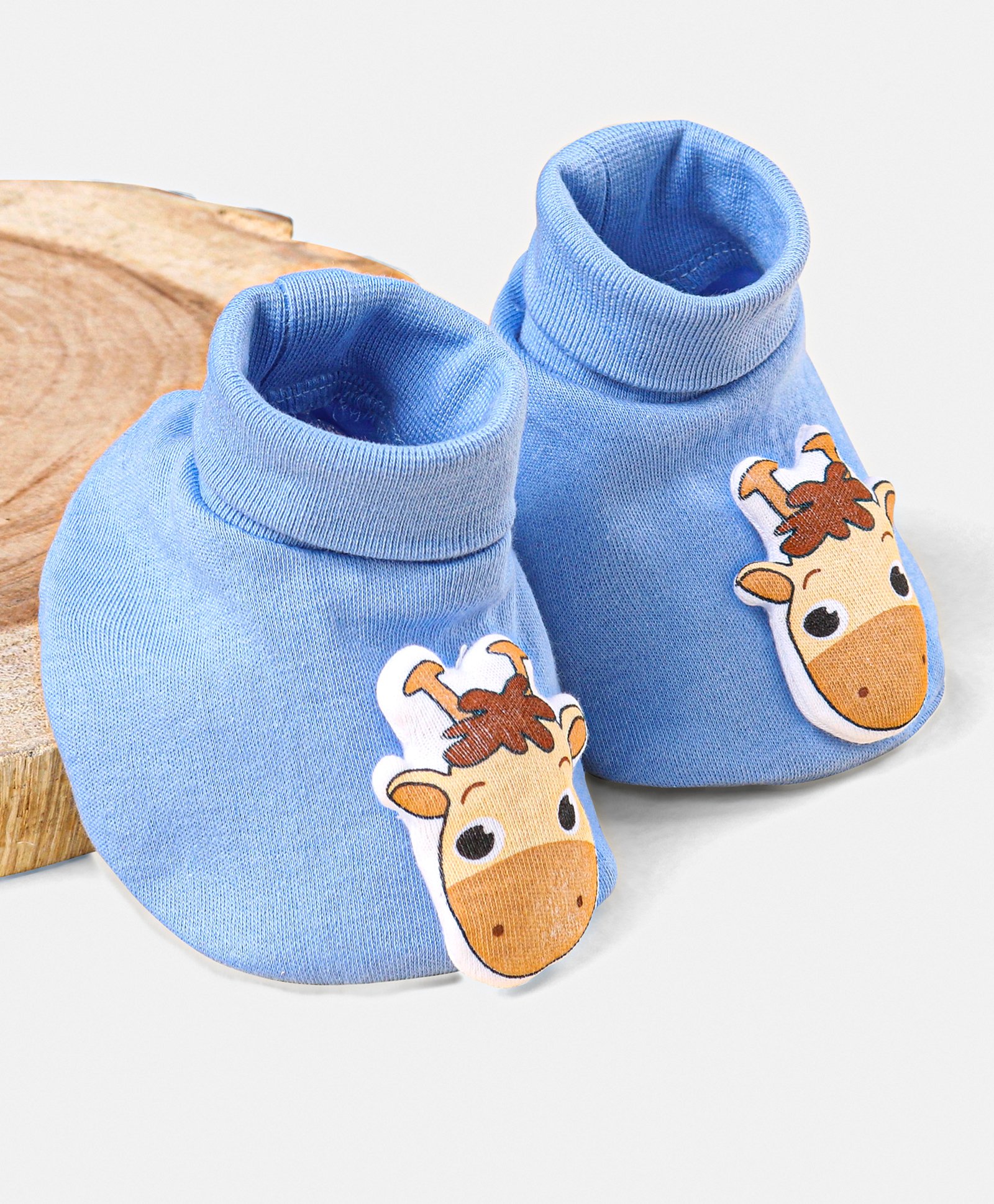Babyhug 100 % Cotton Booties Horse Patch- Blue-image-27