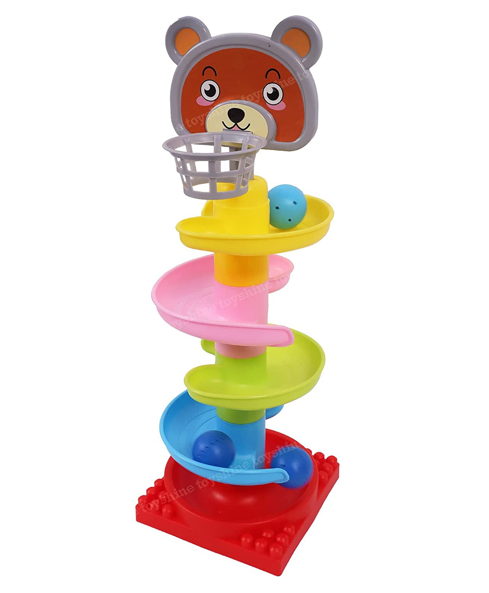 Toyshine 4 Layer Ball Drop and Roll Swirling Tower for Baby and Toddler Development Educational Toys Stack Drop and Go Ball Ramp - Multicolour-image-44