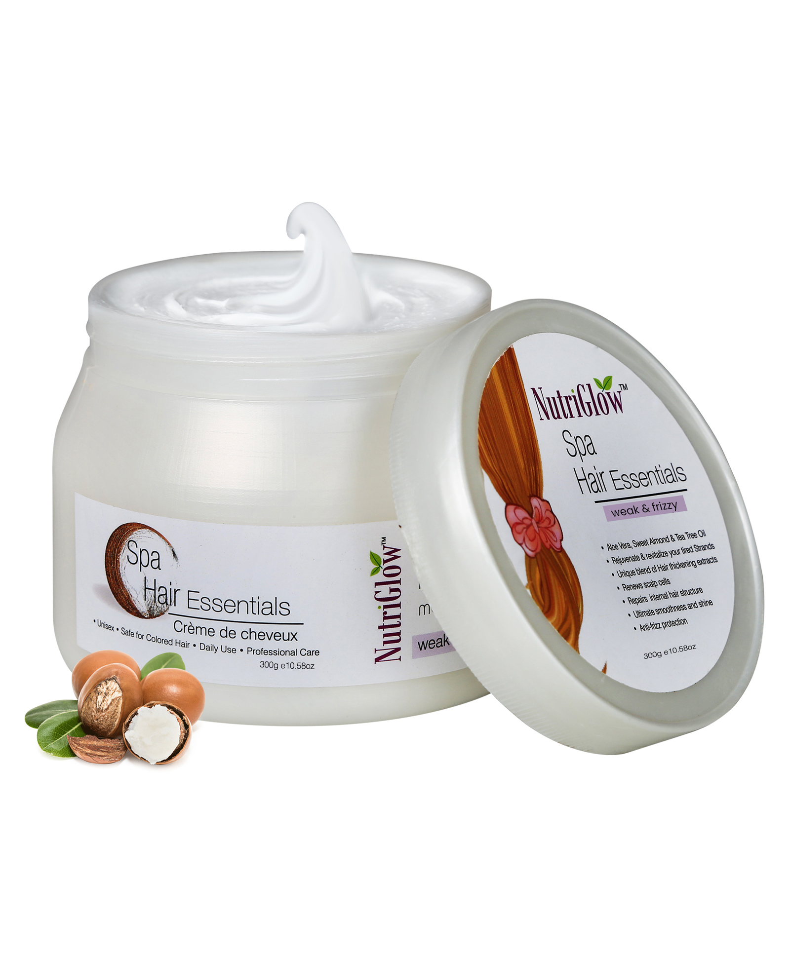 NutriGlow Hair Spa Cream with Volumizing & Shine Lock Formula for Weak & Frizzy  Hair - 300g Online in India, Buy at Best Price from  - 12691473