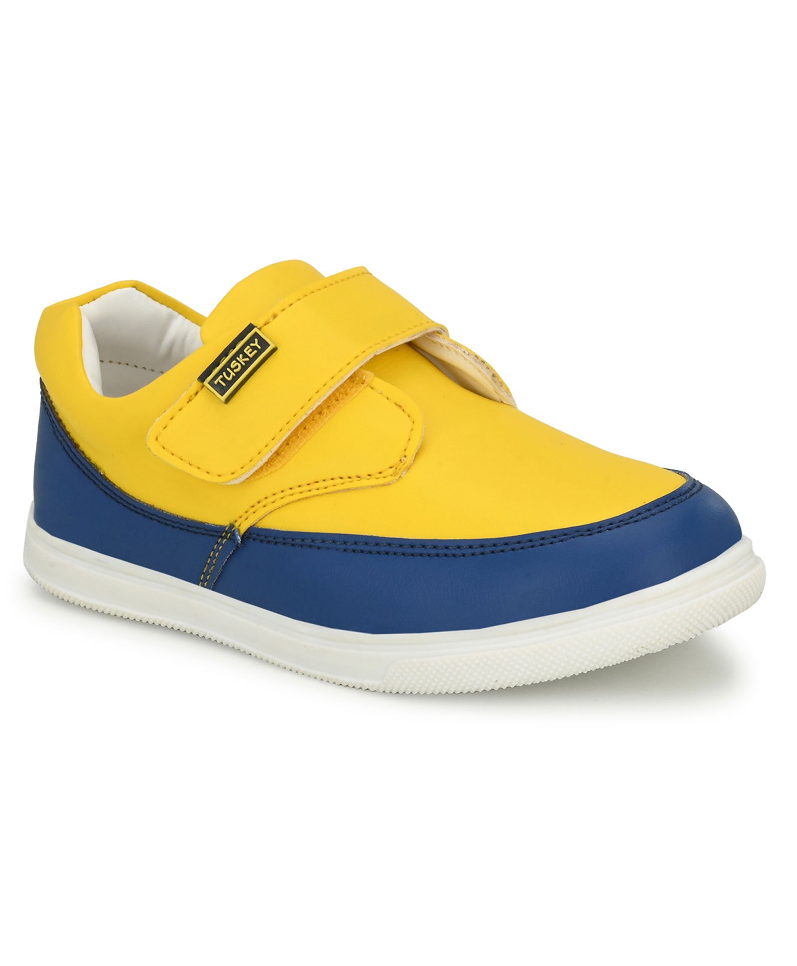 TUSKEY Round Toe Velcro Closure Color Block Shoes - Yellow & Blue-picture-19