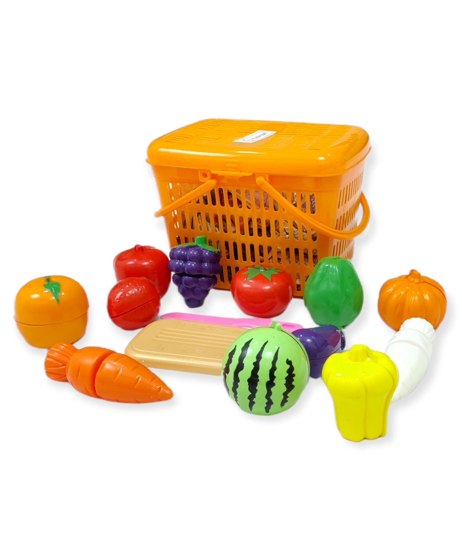 PLUSPOINT Realistic Sliceable Cut Fruits and Vegetable with Basket - Multicolour-picture-12