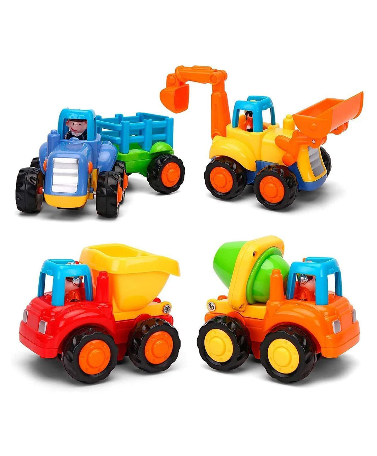 Pluspoint Engineering Friction Powered Construction Vehicles Pretend Play Toy Trucks Play Set Building Vehicles Set 4 Pieces- Multicolor-picture-12