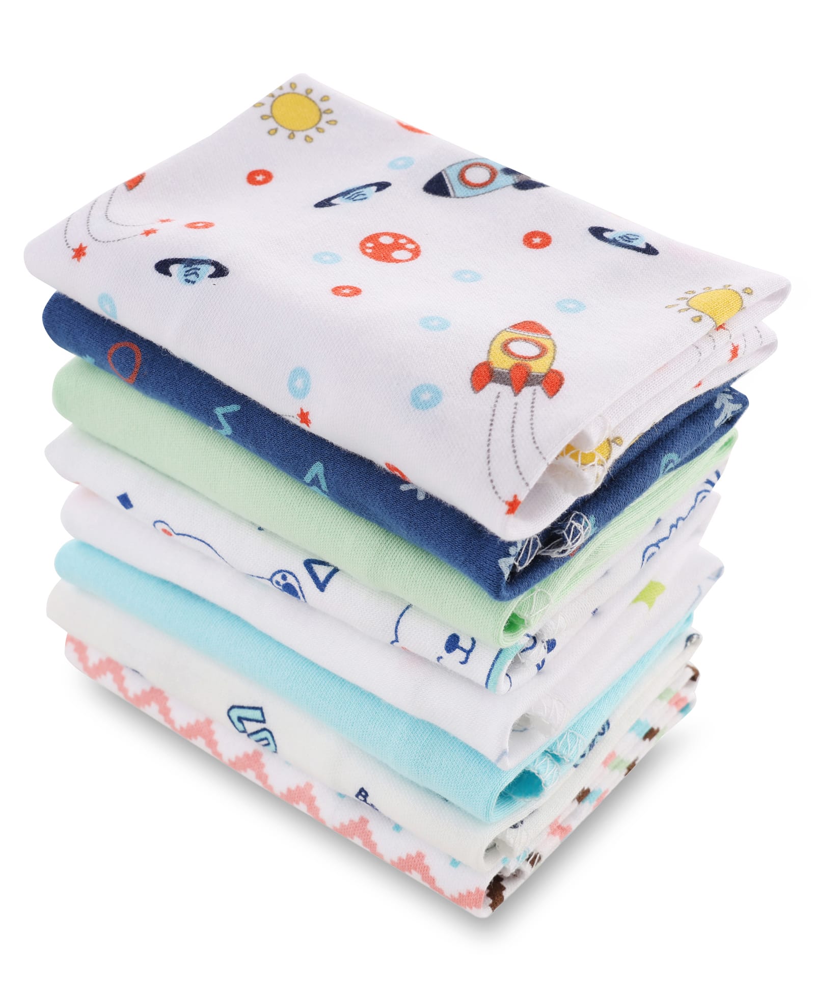Babyhug 100% Cotton Premium Wash Cloth Pack of 8 - Multicolor