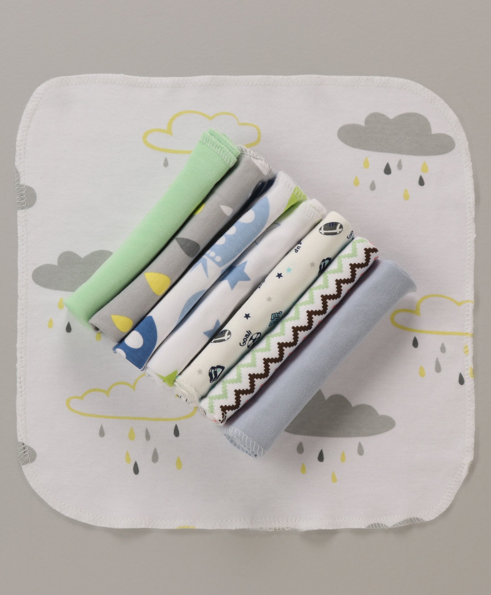 Babyhug 100% Cotton Premium Wash Cloth Pack of 8 - Multicolor