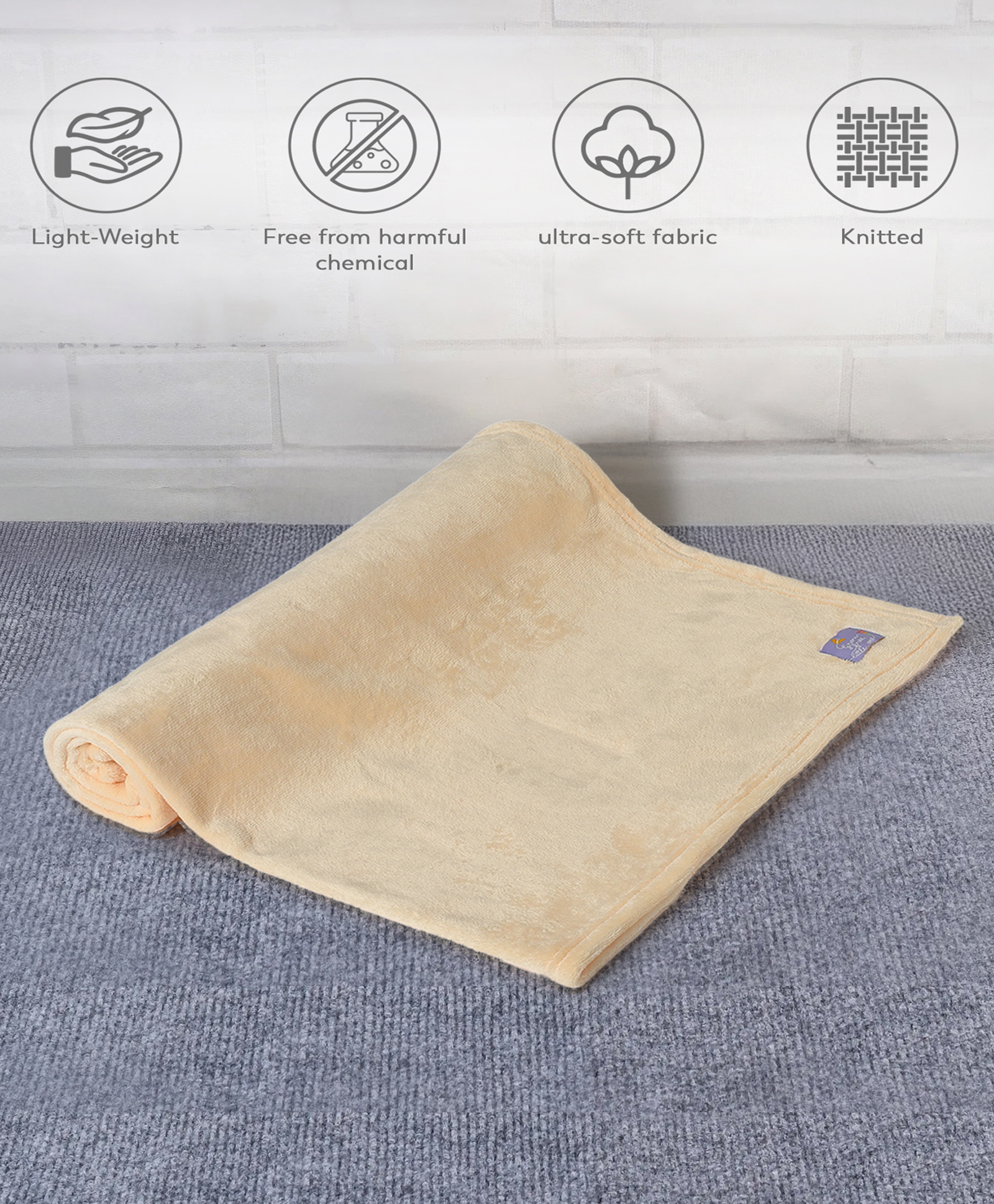 Mi Arcus Flurry Knitted Blanket - Peach-image-3