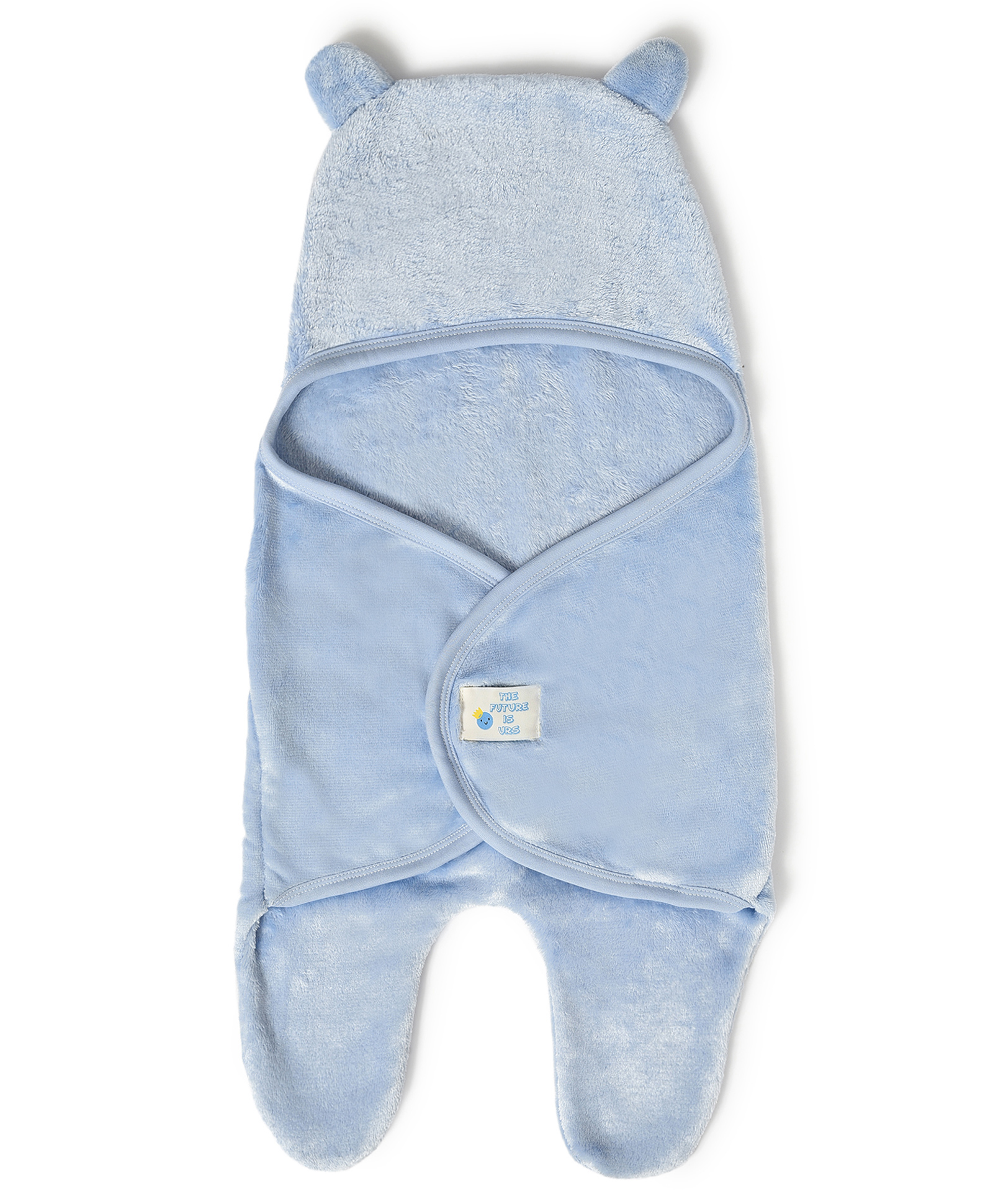 Mi Arcus Flurry Knitted Hooded Blanket - Light Blue-image-12