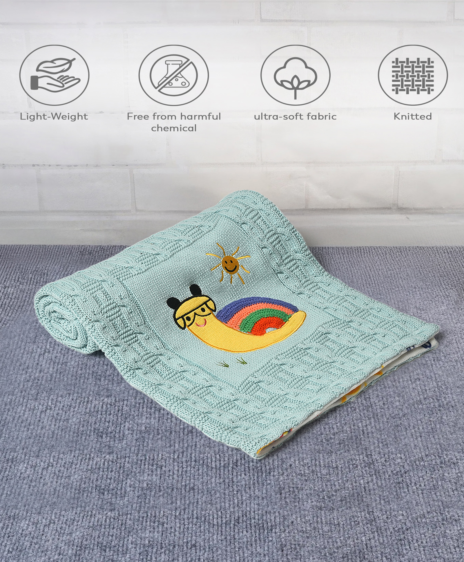 Mi Arcus Grow Kind Picme Sherpa Blanket- Aqua Blue-picture-13