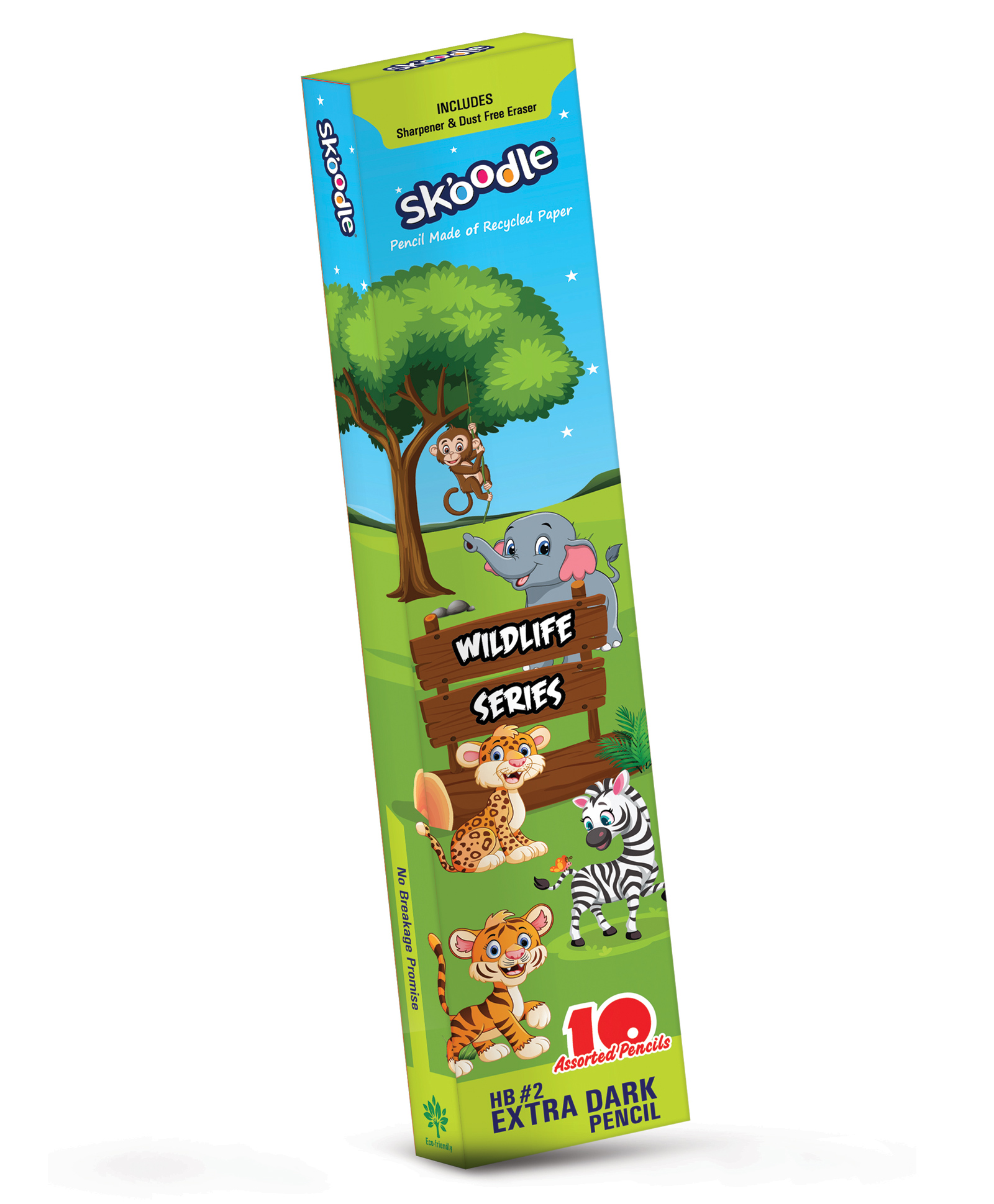 SKOODLE Pencil with Animal Print Erasers & Sharpeners - Pack of 10-picture-8